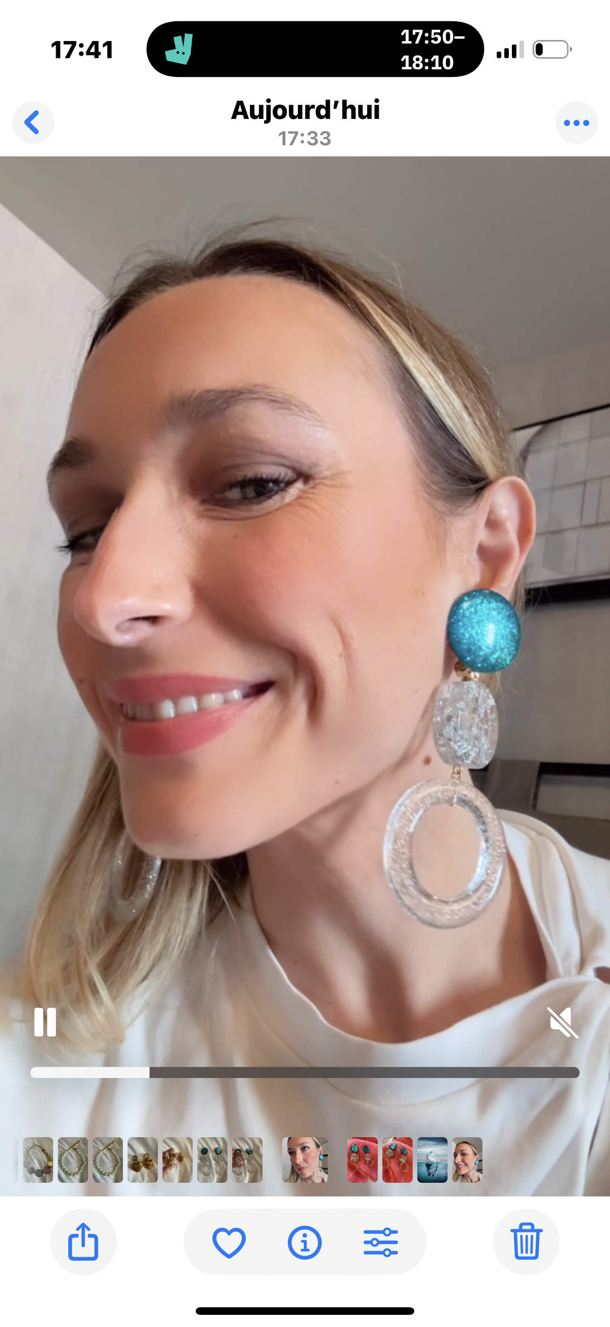 Boucles d’oreilles FRANCINE BRAMLI : édition limitée givrées avec feuilles d’argent