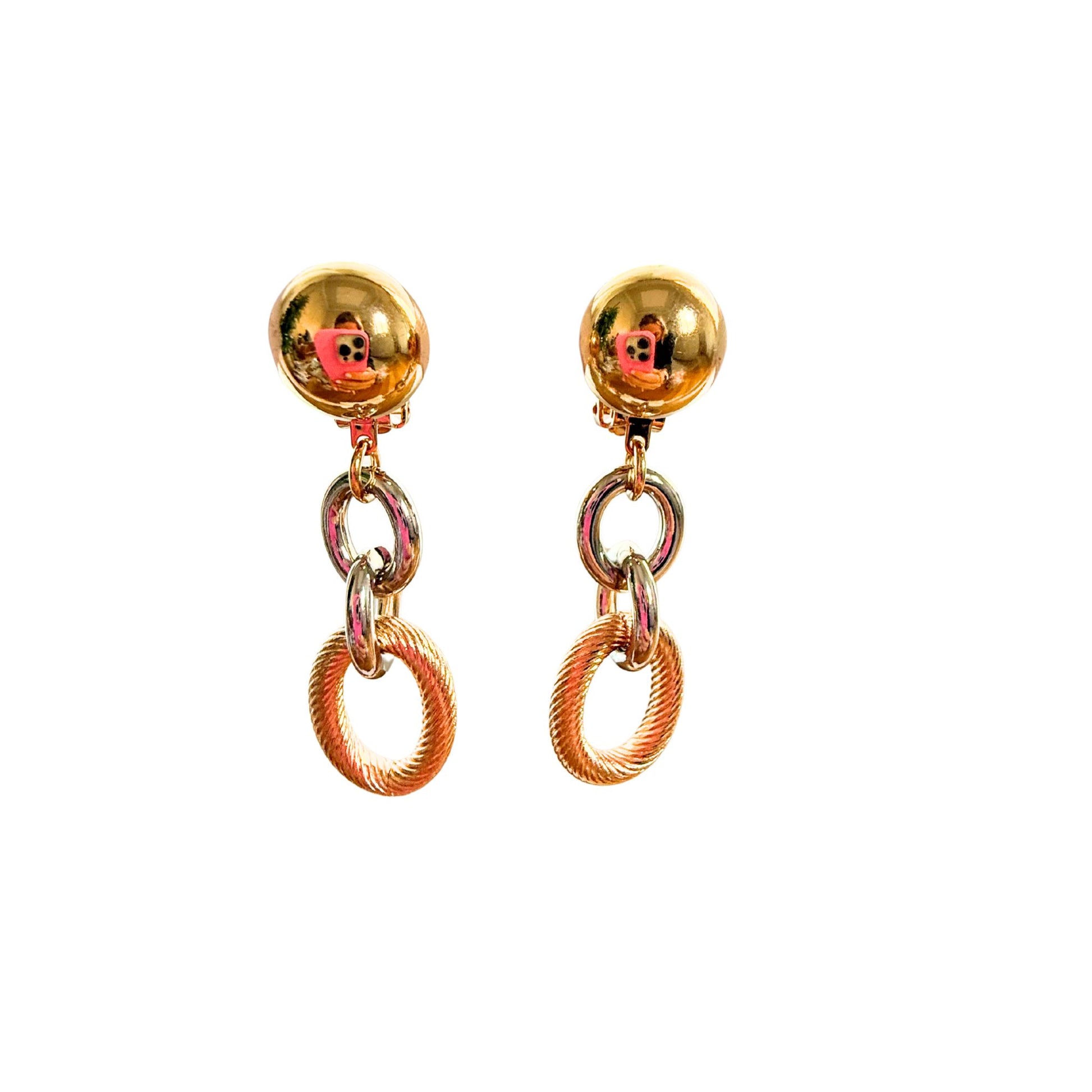 BOUCLES D'OREILLES FRANCINE BRAMLI: TRIO STYLE 3 OR AVEC TEXTURE