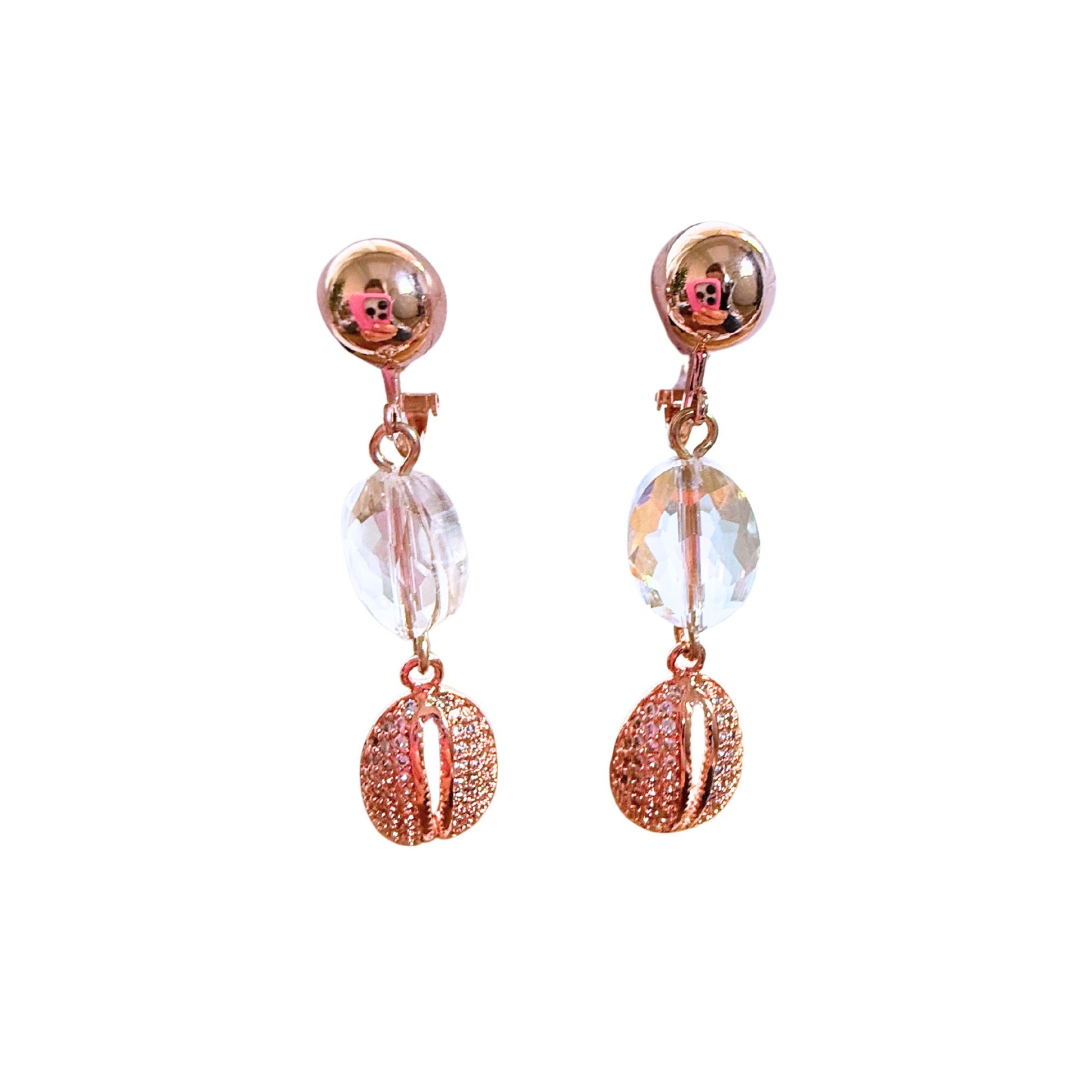 BOUCLES D'OREILLES FRANCINE BRAMLI: PETIT TRIO XS ROSE GOLD AVEC CRISTAL ET PAVAGE