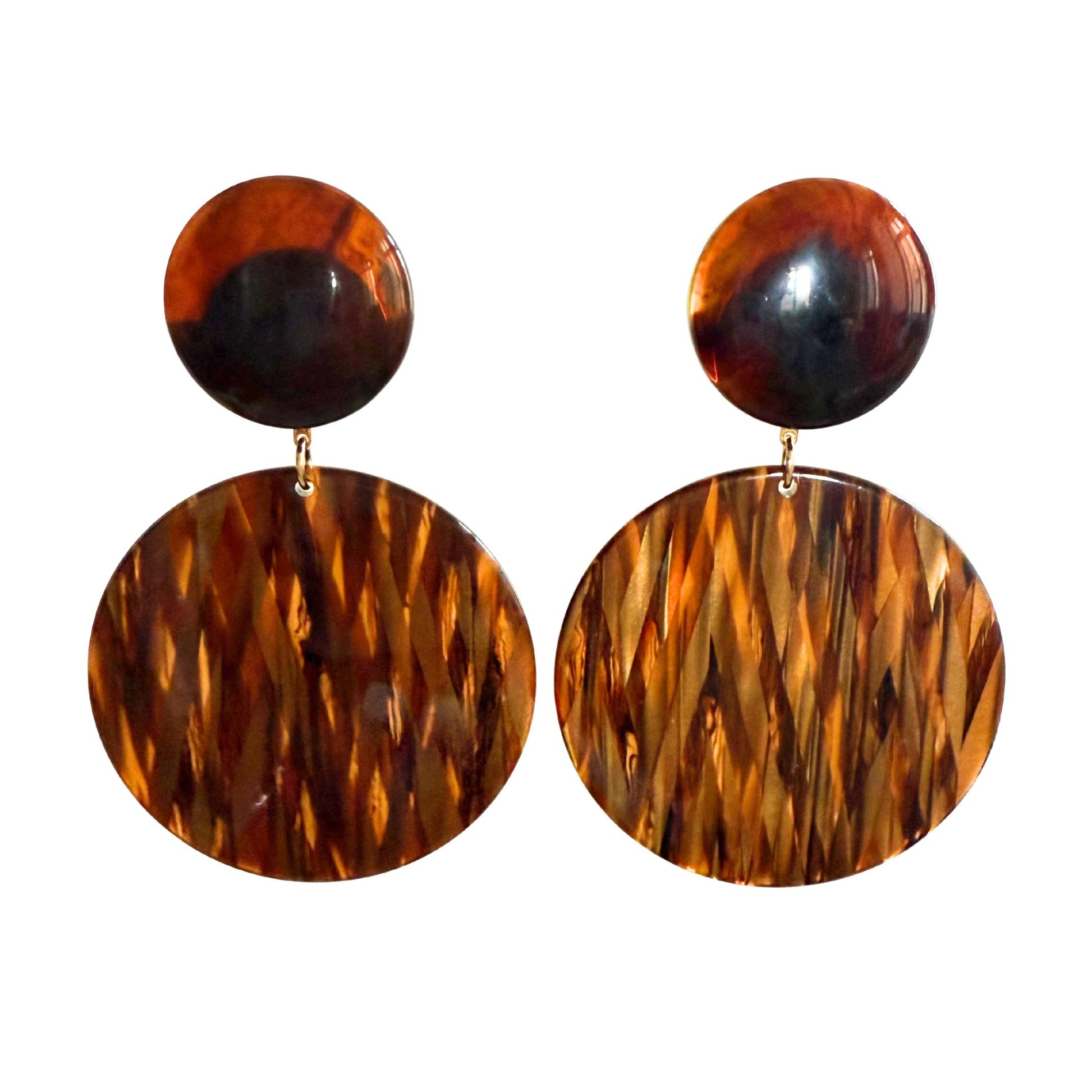 BOUCLES D'OREILLES FRANCINE BRAMLI: ADELE ECAILLE MARRON GLACÉ