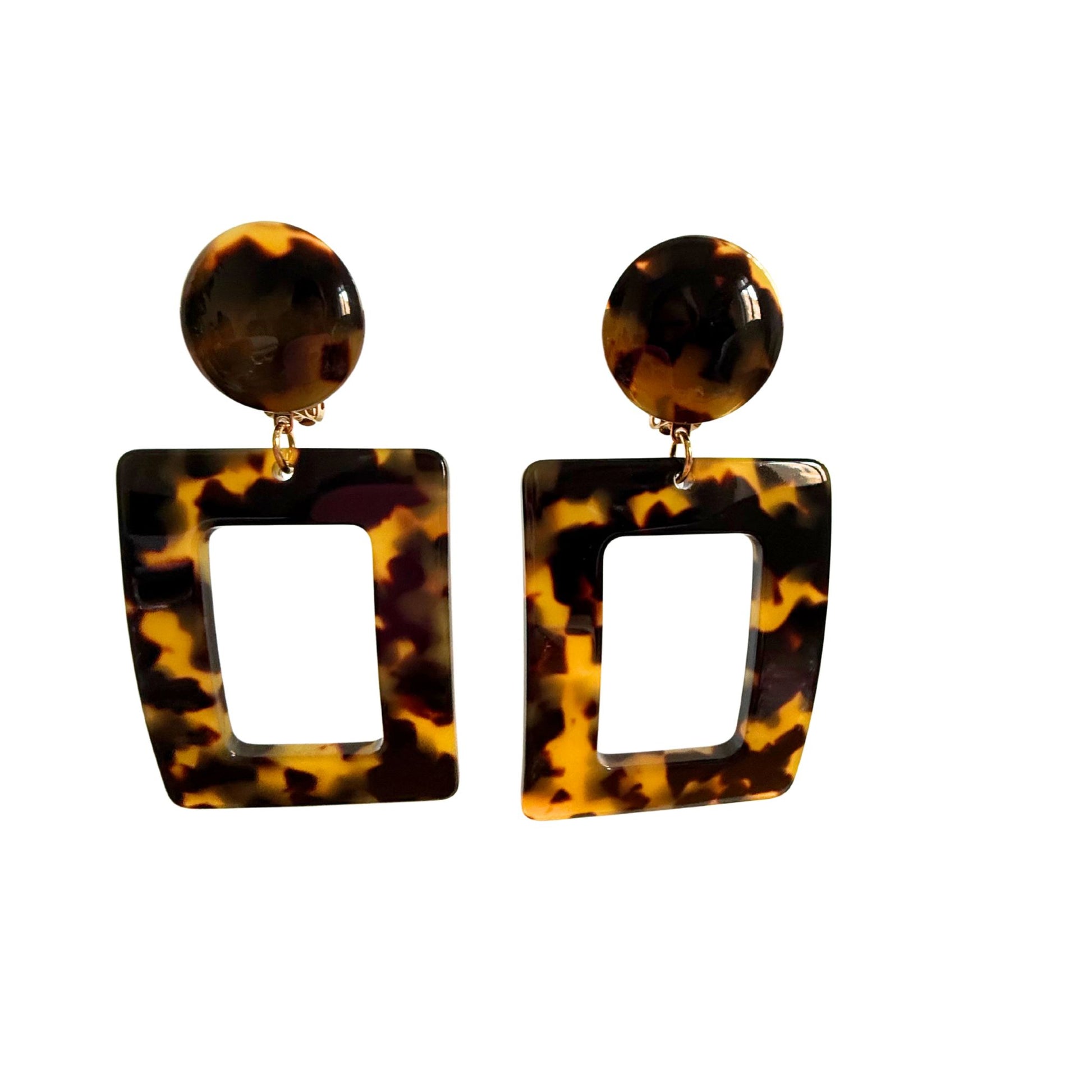 BOUCLES D'OREILLES FRANCINE BRAMLI: RECTANGLE ECAILLE TOKYO