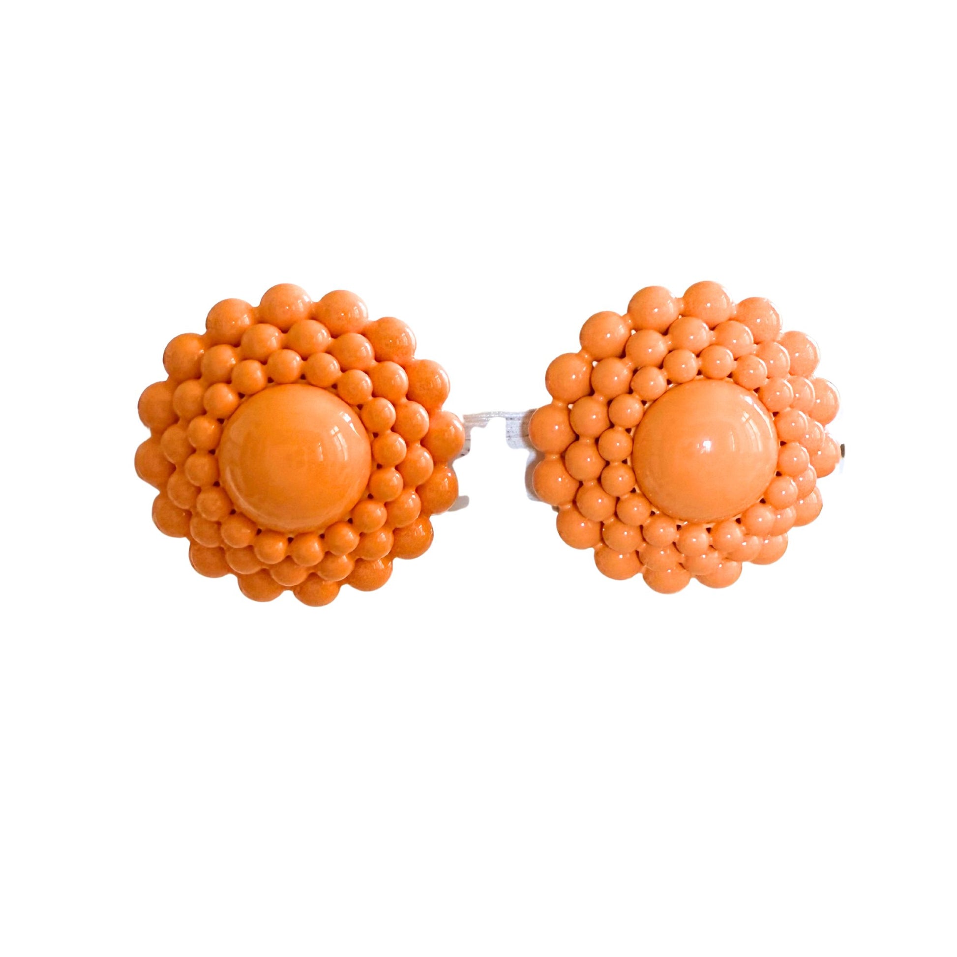 BOUCLES D'OREILLES FRANCINE BRAMLI: RAINBALL ORANGE DHALIA
