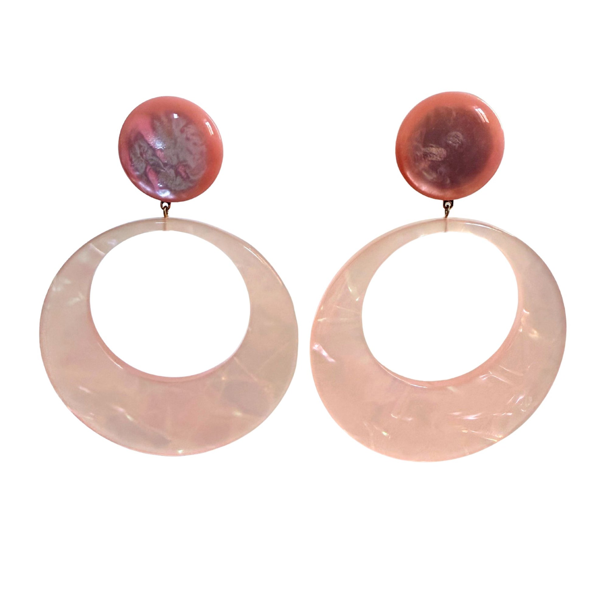 BOUCLES D'OREILLES FRANCINE BRAMLI: CLOÉ ROSE PÂLE NACRÉ