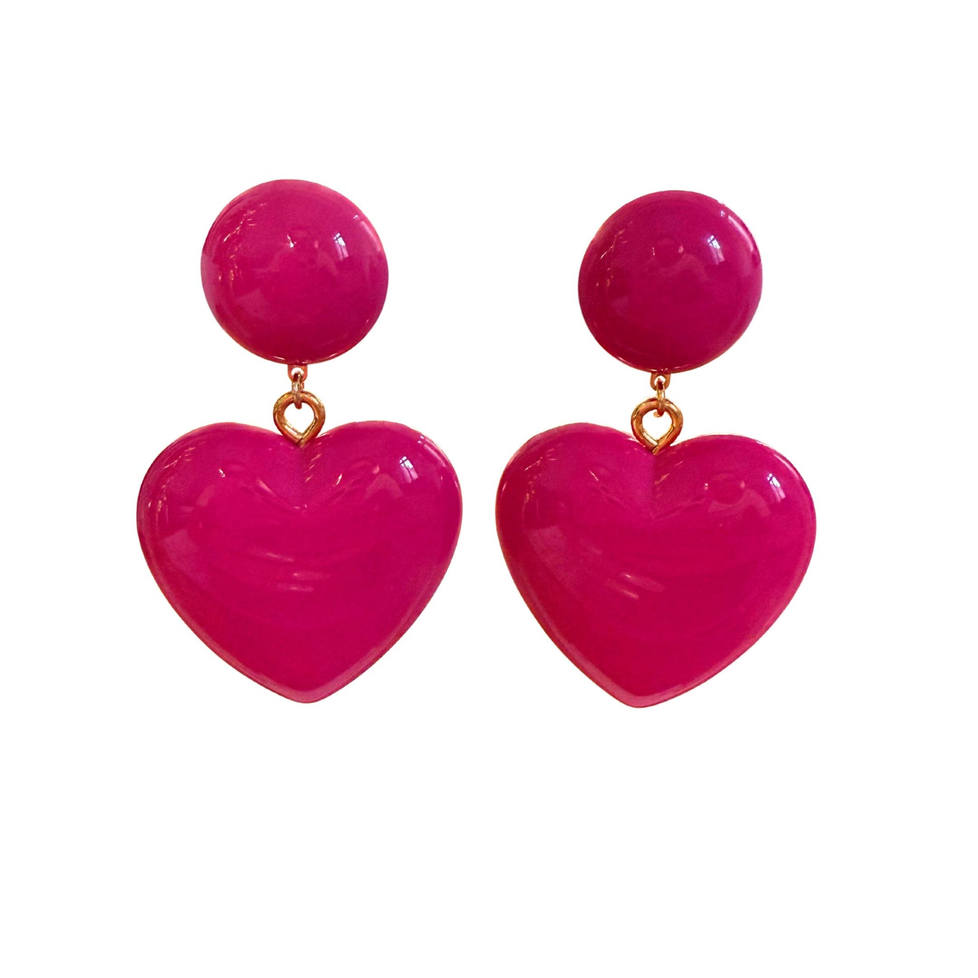 BOUCLES D'OREILLES FRANCINE BRAMLI: COEUR ROSE XL (GALA)
