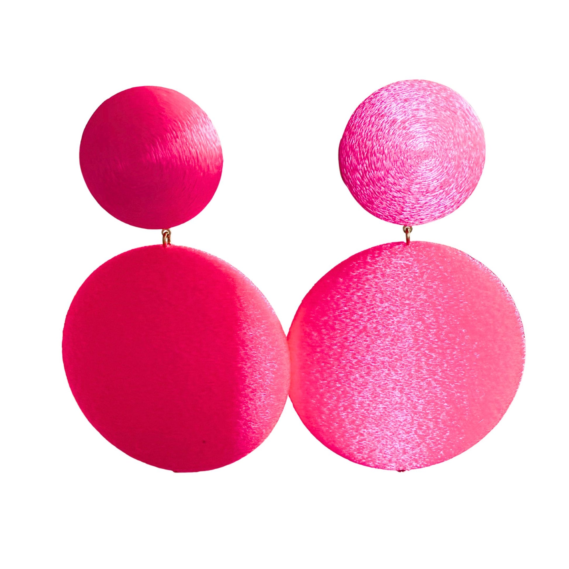 BOUCLES D'OREILLES FRANCINE BRAMLI: SATIN ROSE FUSHIA