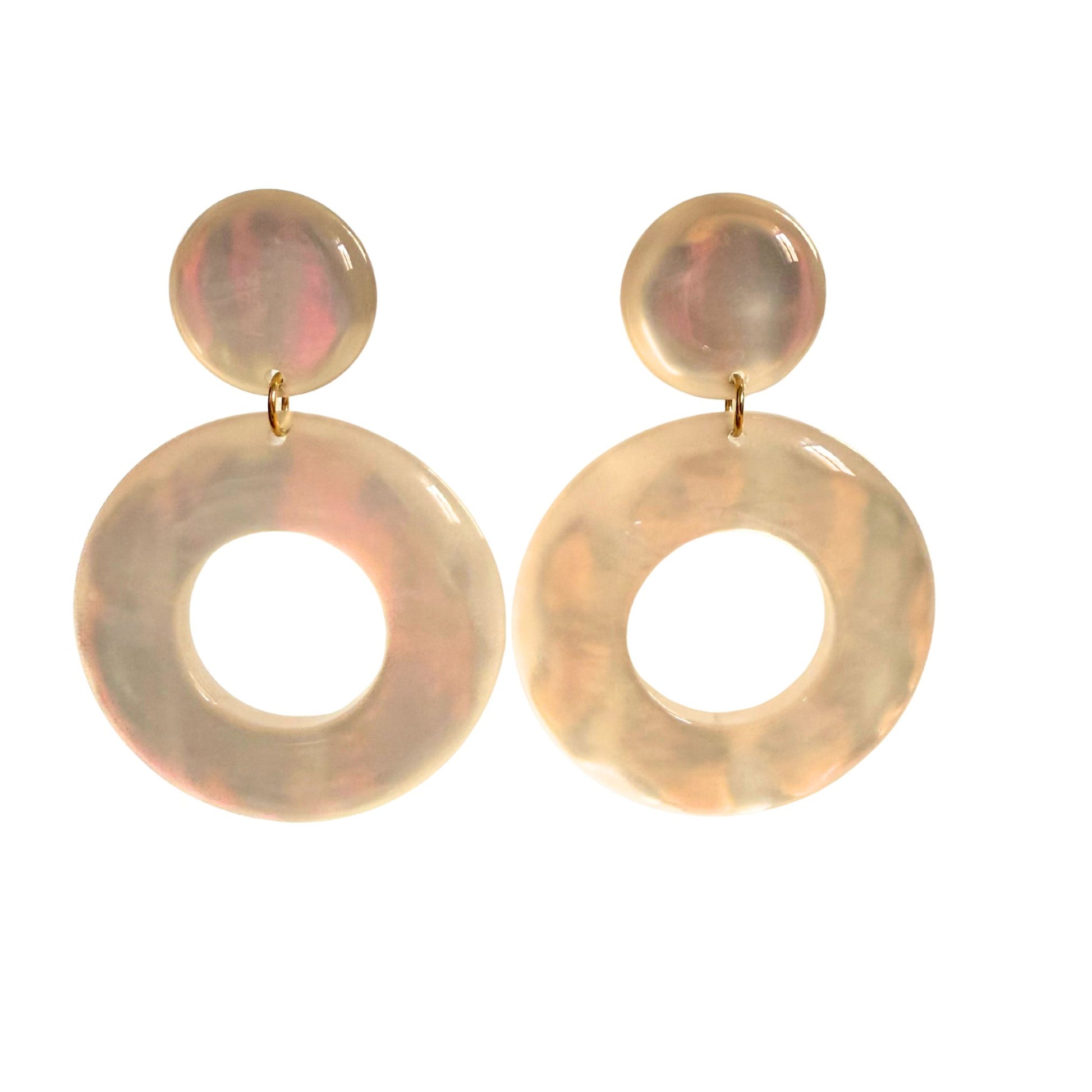 BOUCLES D'OREILLES FRANCINE BRAMLI: CRÉOLES NACRÉ NUDE ROSÉ