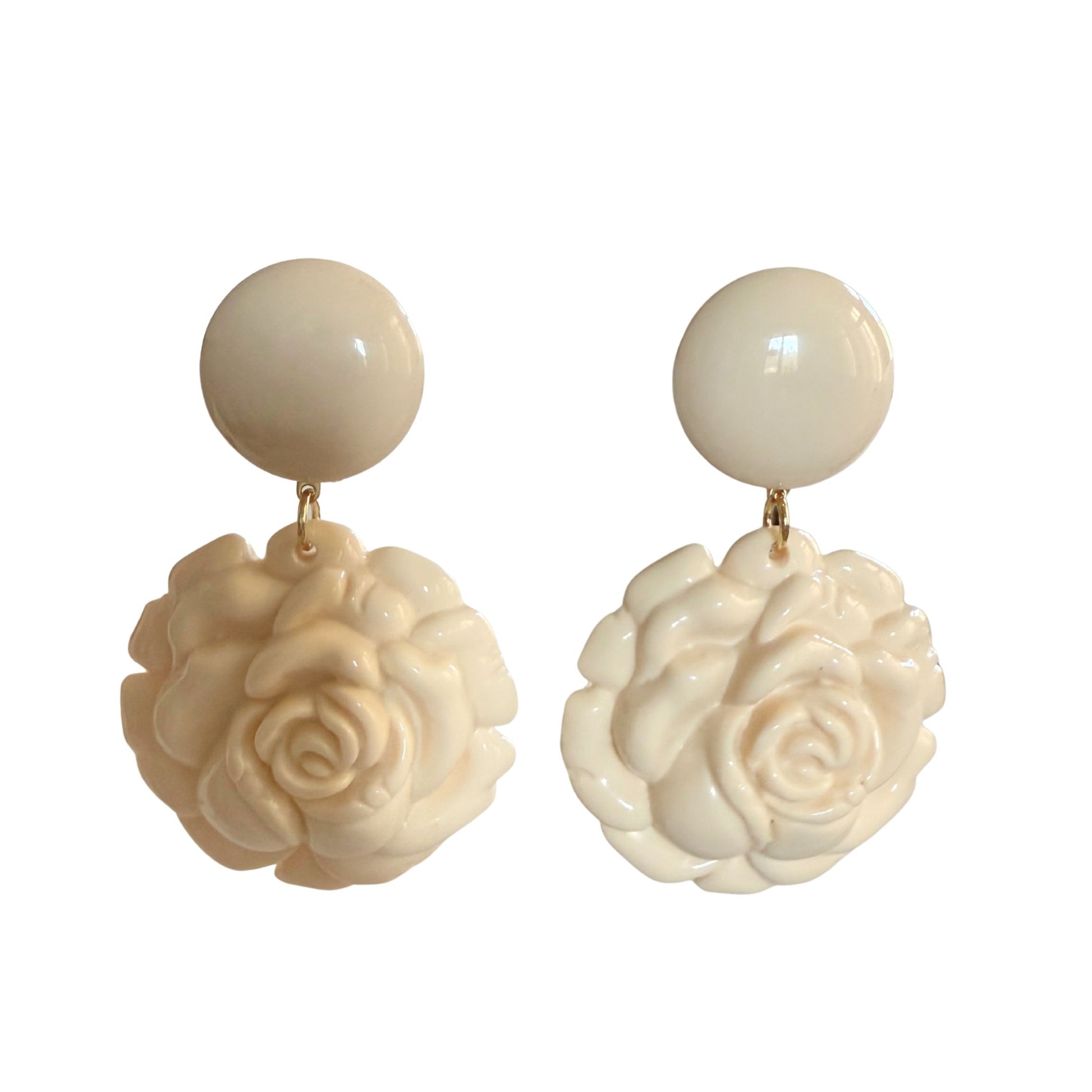 BOUCLES D'OREILLES FRANCINE BRAMLI: FLOWERS ÉCRU
