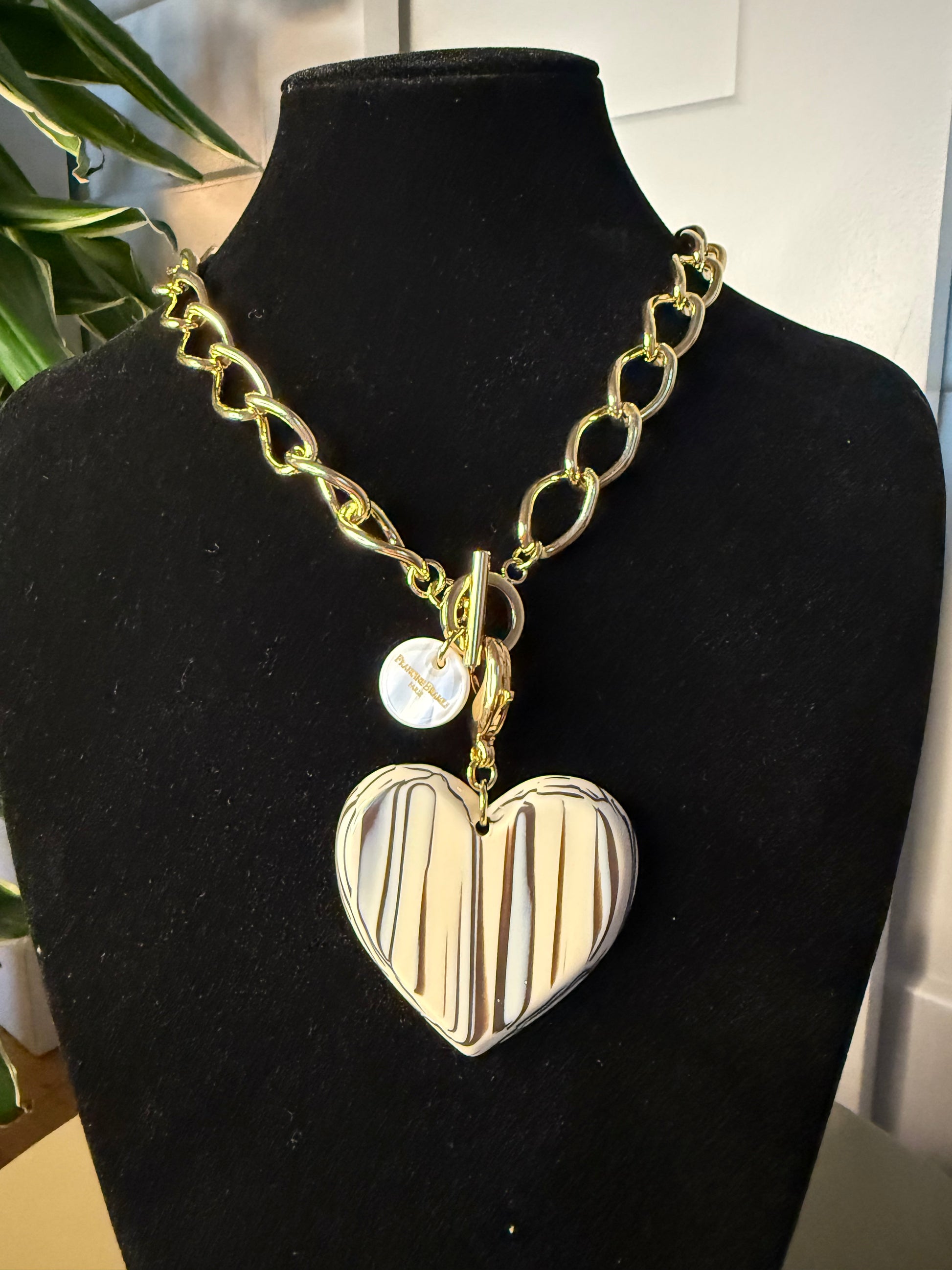 COLLIER FRANCINE BRAMLI: CHAÎNE DORÉ SIMPLE (POUR CHARMS) FERMOIR "MARIN"