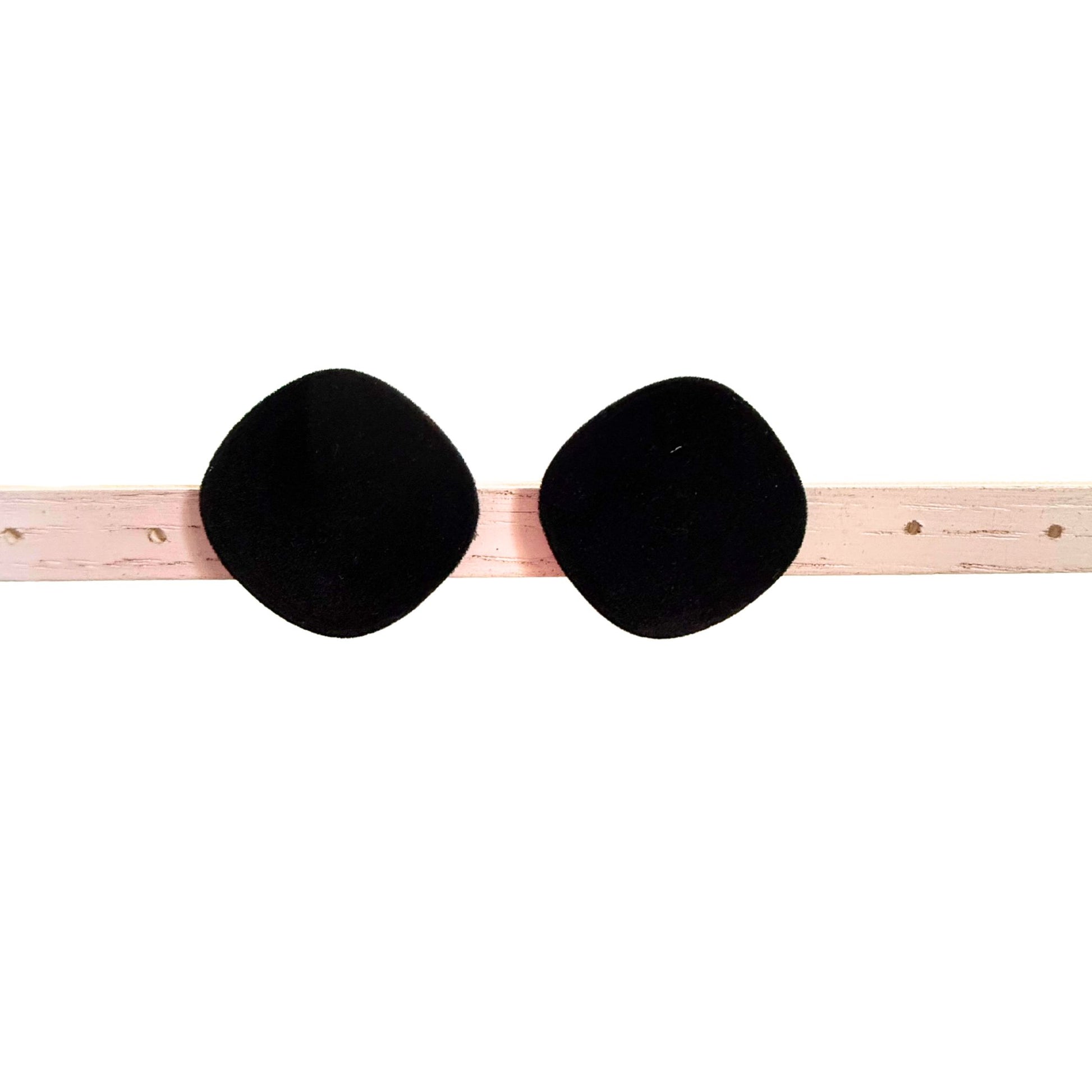 BOUCLES D'OREILLES FRANCINE BRAMLI: RAINBALL LOSANGE EN VELOUR NOIR