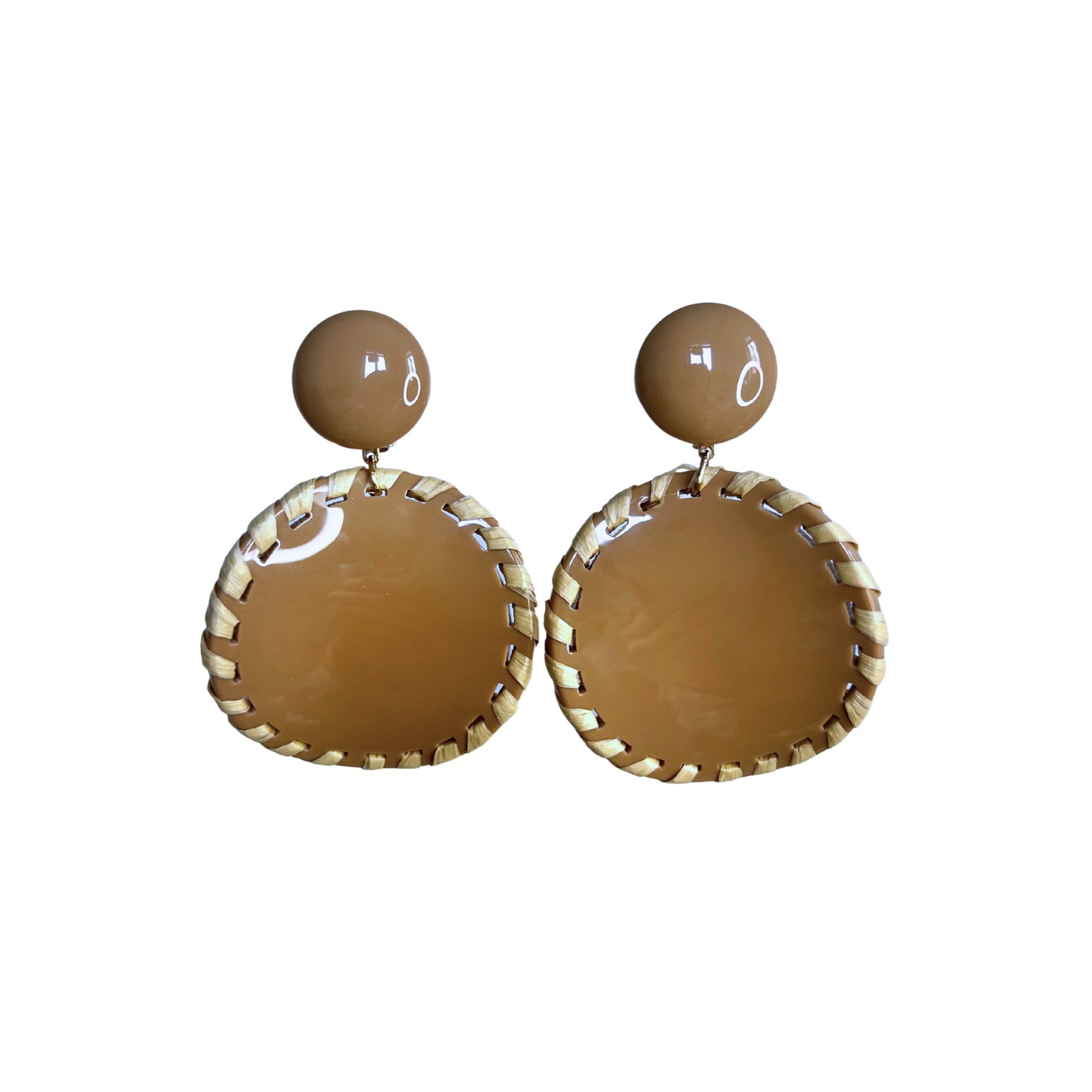Boucles d'oreilles Francine Bramli: RAPHIA BEIGE