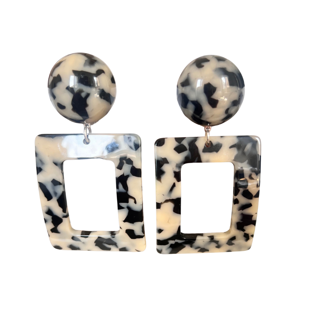 Boucles d'oreilles FRANCINE BRAMLI: TURTOISE RECTANGLE
