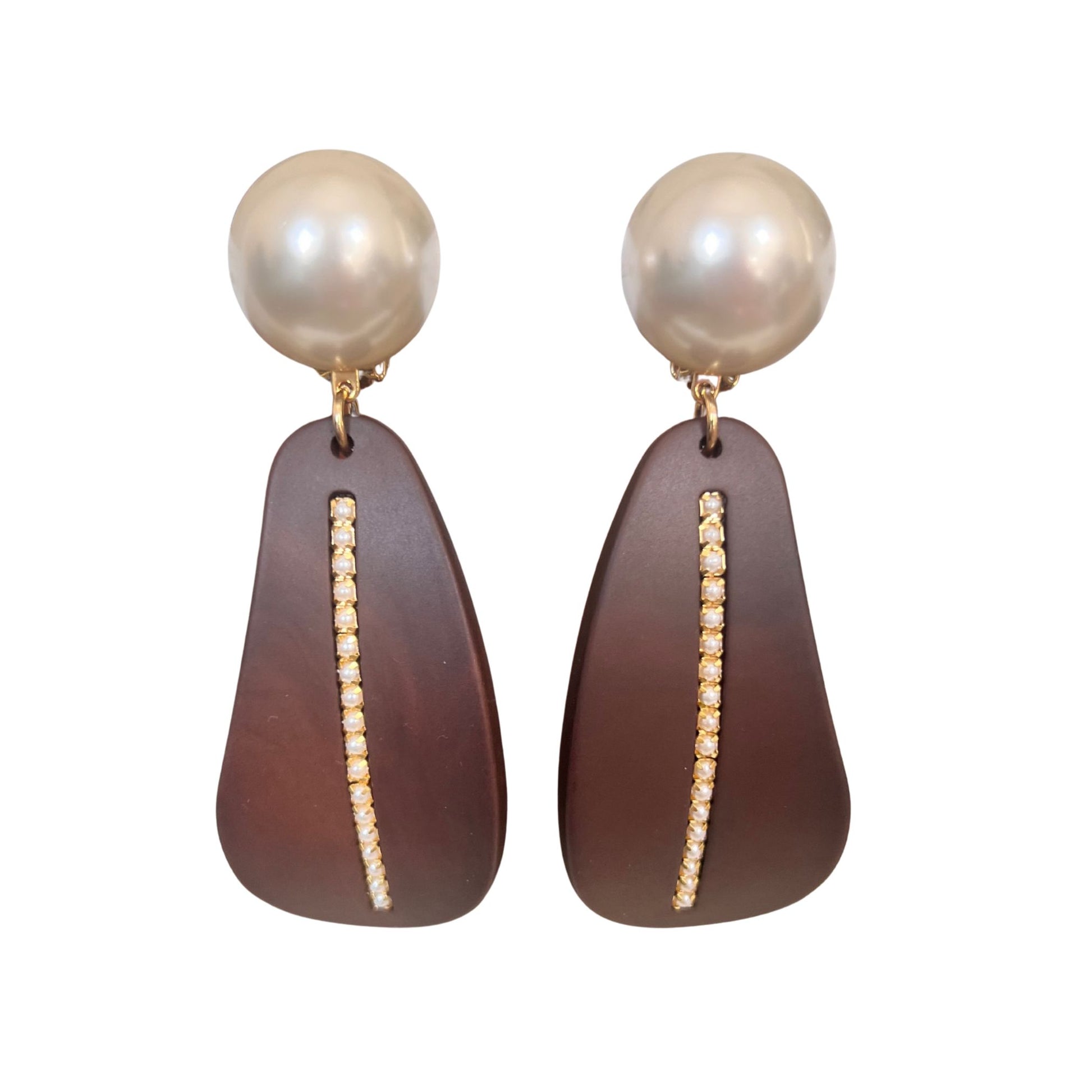Boucles d'oreilles FRANCINE BRAMLI: MAJESTY MARRON BOIS