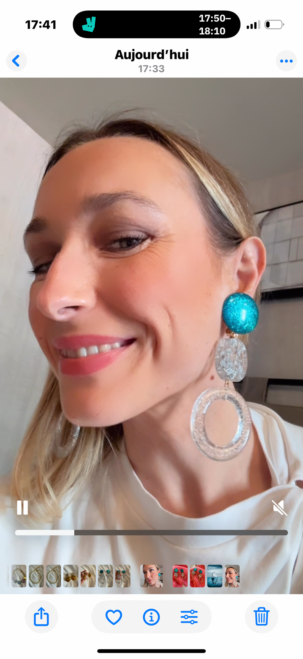 Boucles d’oreilles FRANCINE BRAMLI : édition limitée givrées avec feuilles d’argent
