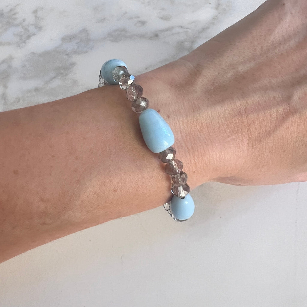 Bracelet Mille et une facettes transparents et perles de bohèmes