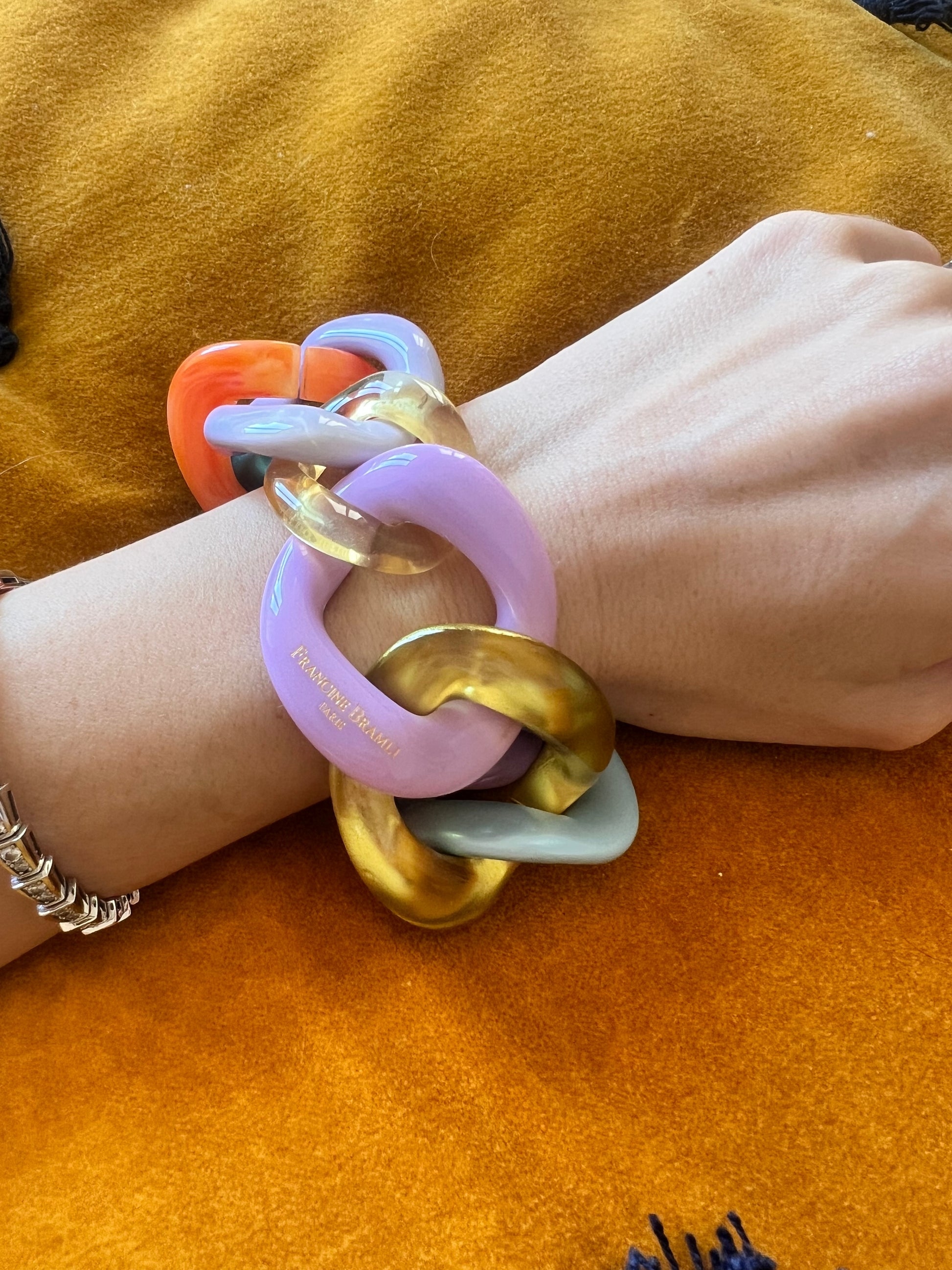(Copie) Bracelet FRANCINE BRAMLI: MAILLON MULTICOULEURS GROS