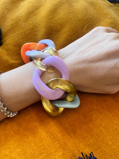 (Copie) Bracelet FRANCINE BRAMLI: MAILLON MULTICOULEURS GROS