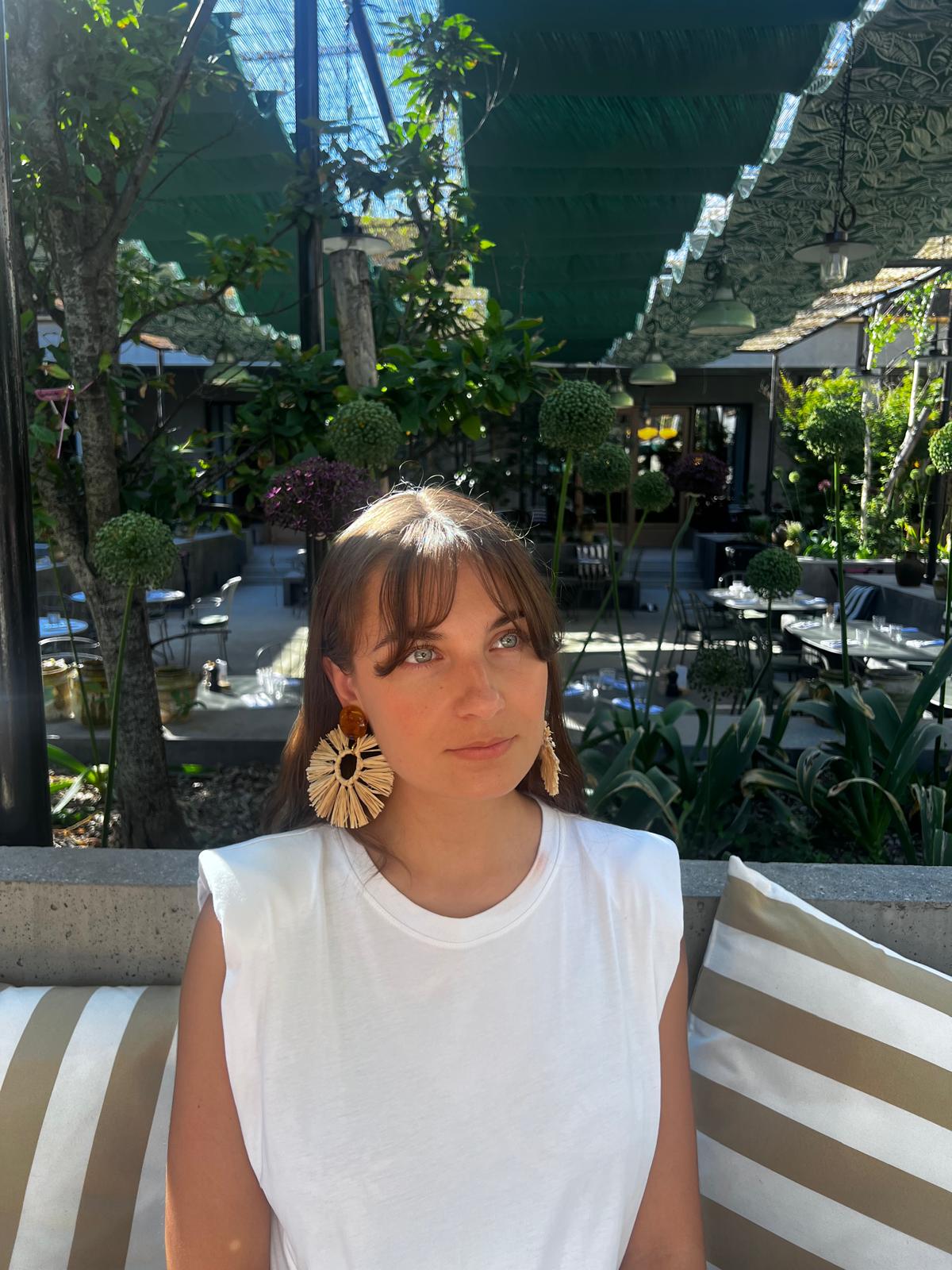 Boucles d'oreilles Francine Bramli:  RAPHIA EVENTAIL