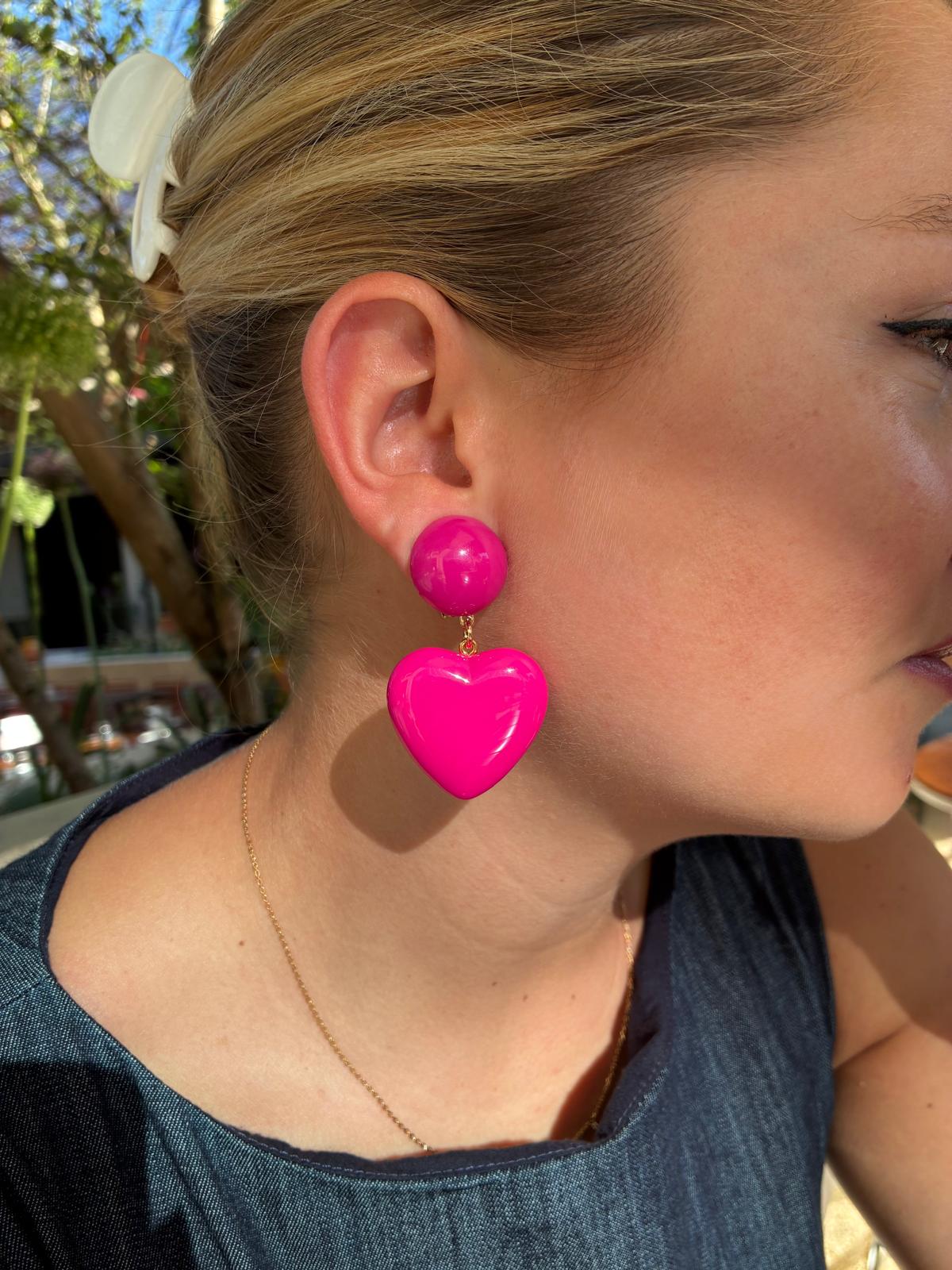 Boucles d'oreilles Francine Bramli: LOVE S FUSHIA
