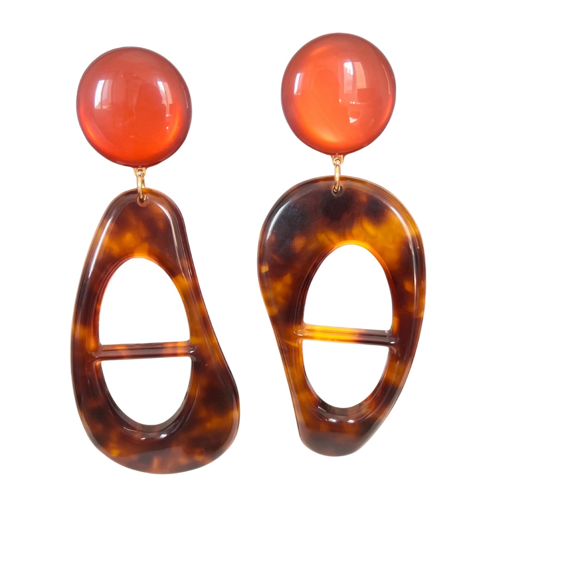 Boucle d'oreilles FRANCINE BRAMLI: ASYMETRIQUE AMBRE