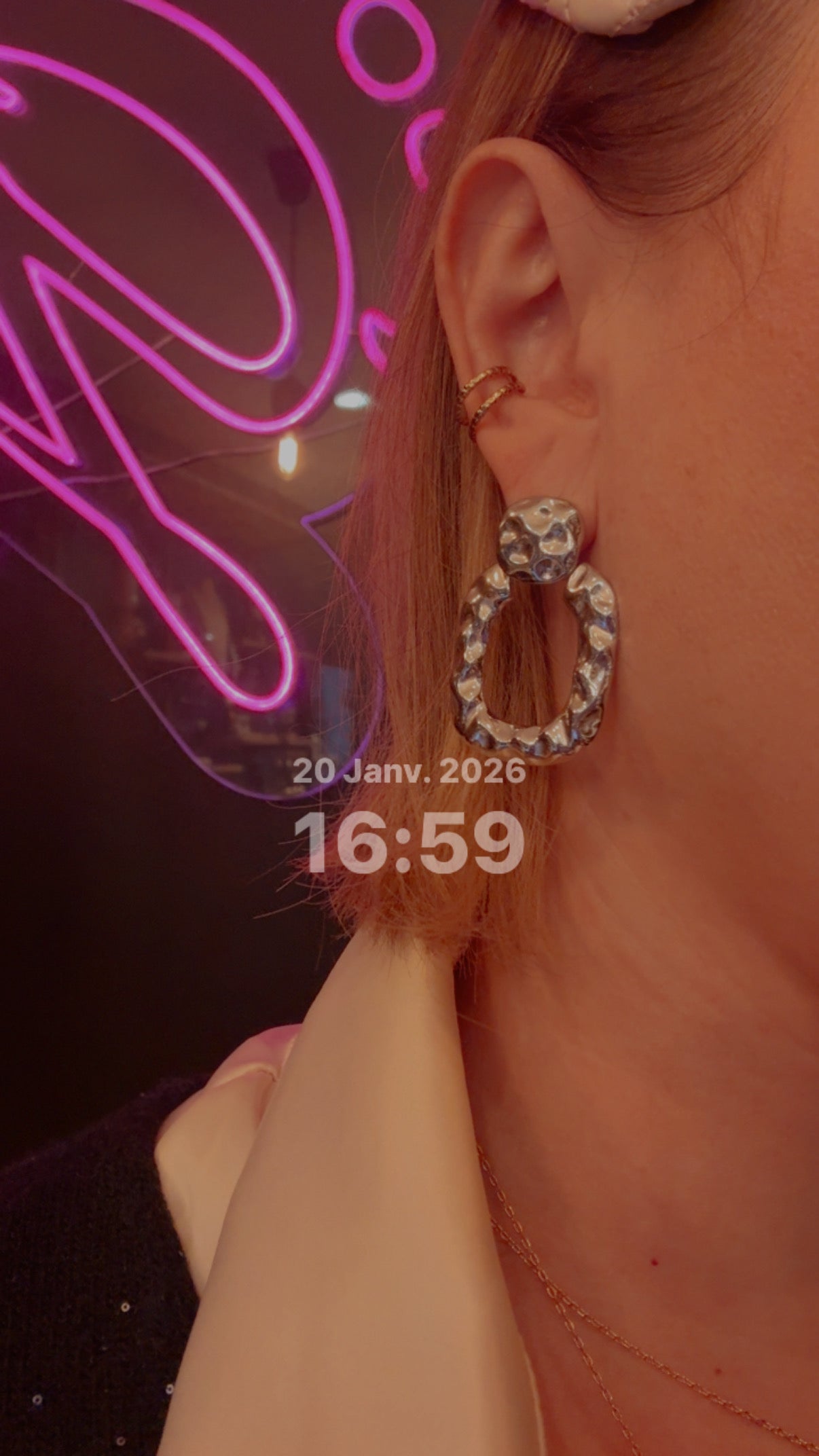 BOUCLES D'OREILLES ARGENTÉ MARTELÉES