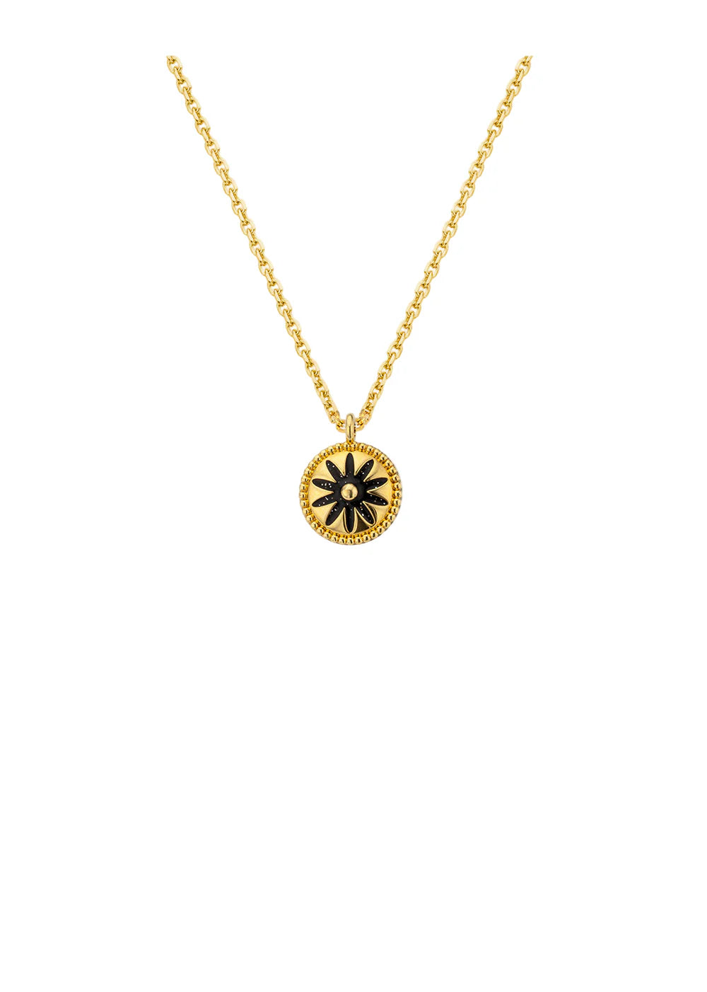 COLLIER - BLACK FLOWER