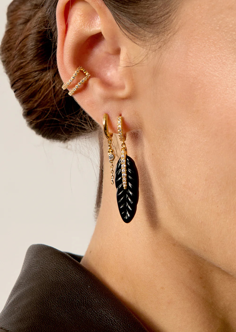 BOUCLES D'OREILLES - BLACK PLUME