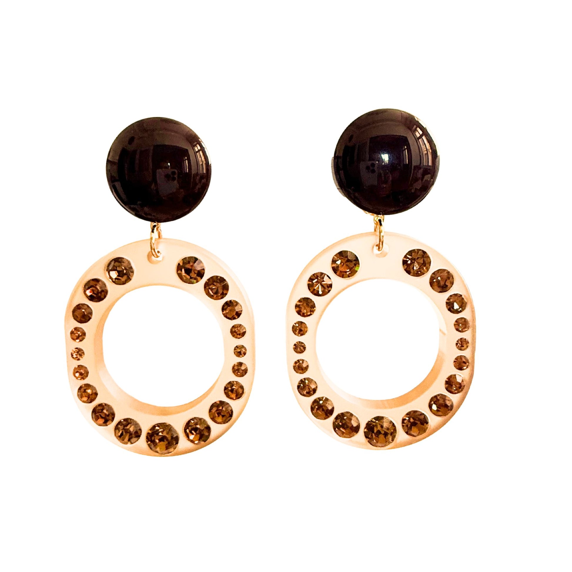 BOUCLES D'OREILLES FRANCINE BRAMLI: QUEEN M MARRON CLAIR