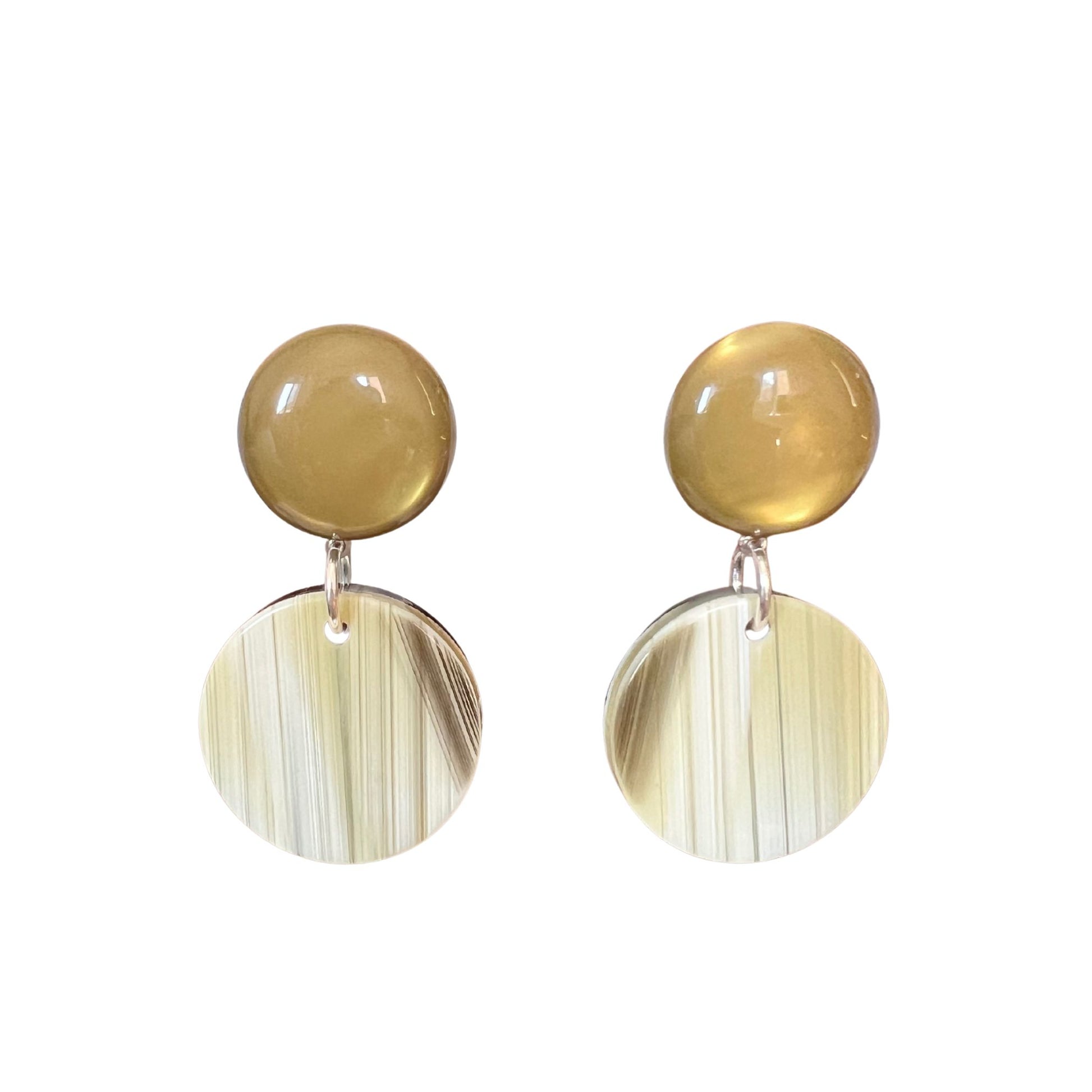 Boucles d'oreilles FRANCINE BRAMLI: PETITES EN CORNE VERTES