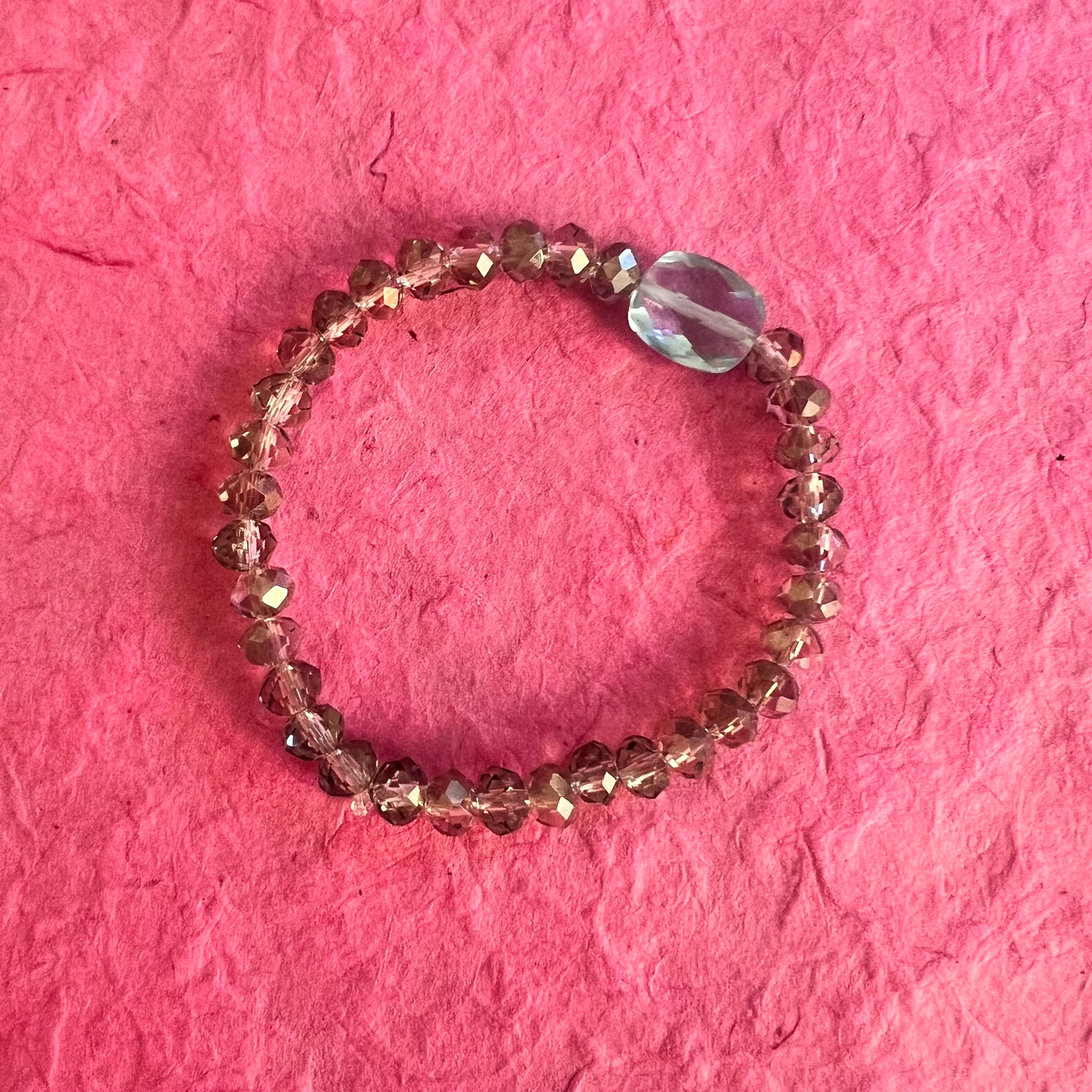 Bracelet Mille et une facette gris transparent et aiguës marine