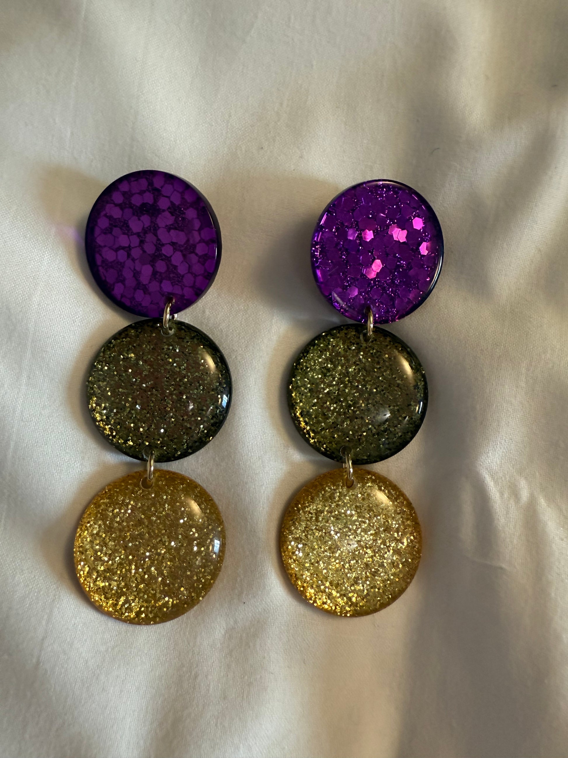 Boucles d’oreilles FRANCINE BRAMLI : trio paillettes