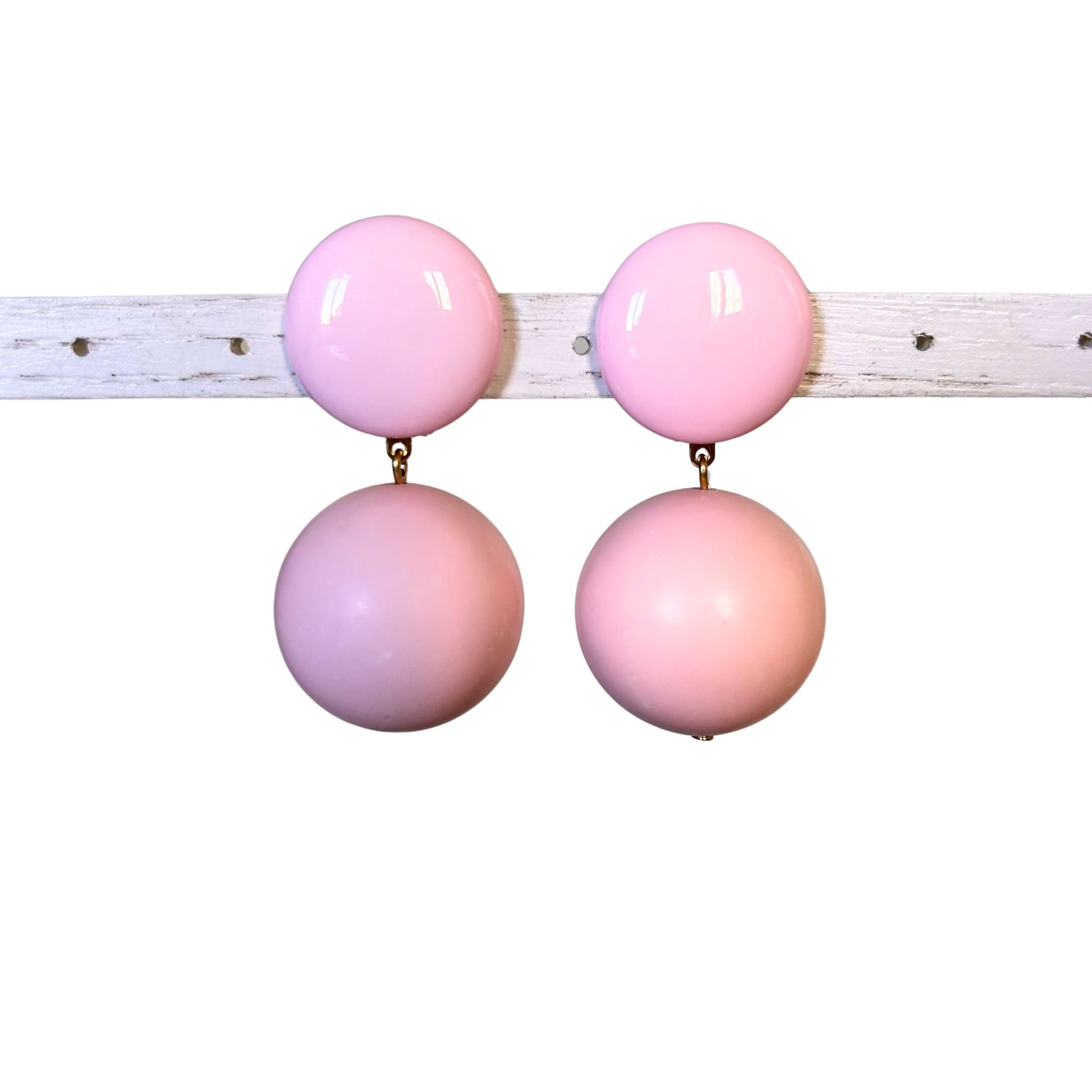 Boucle d'oreilles FRANCINE BRAMLI: BOULES ROSE PÂLE