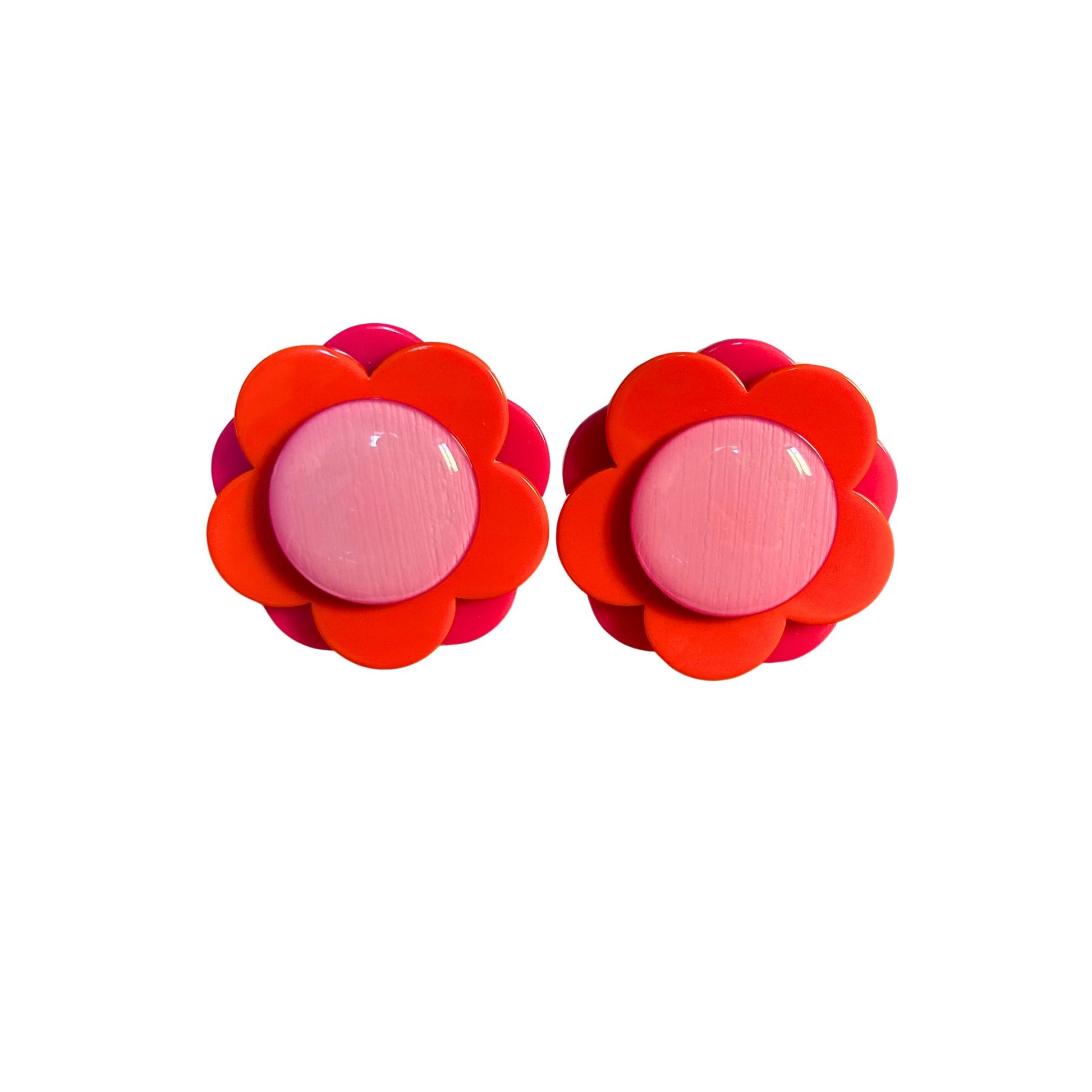 Boucle d'oreilles FRANCINE BRAMLI: Fleurs Cabochon 3 couleurs