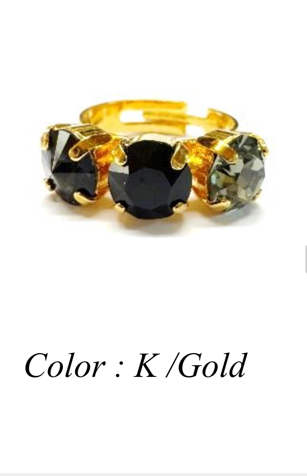 Bague trio noire gris