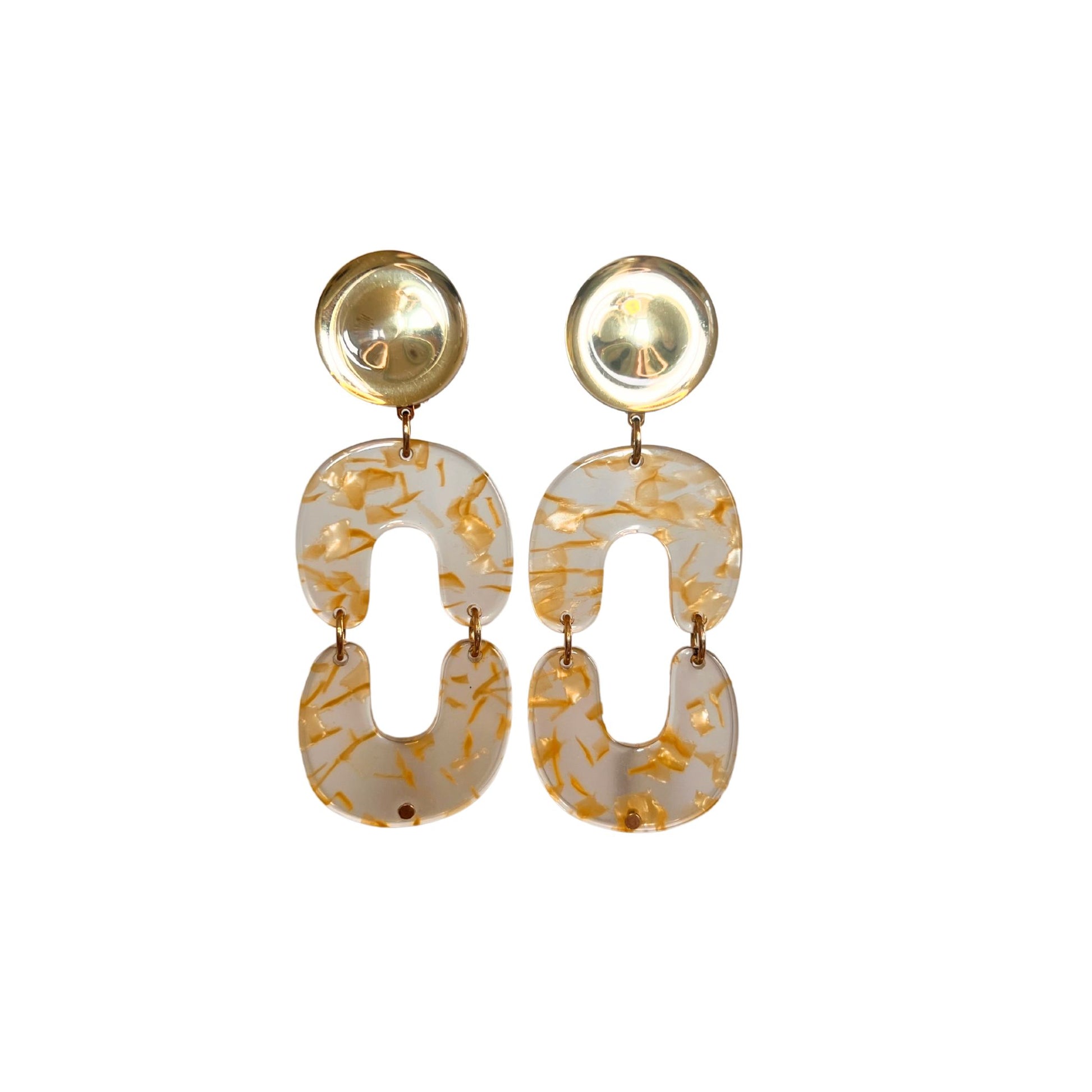 Boucles d'oreilles Francine Bramli: GARONNE 2 JAUNE PÂLE