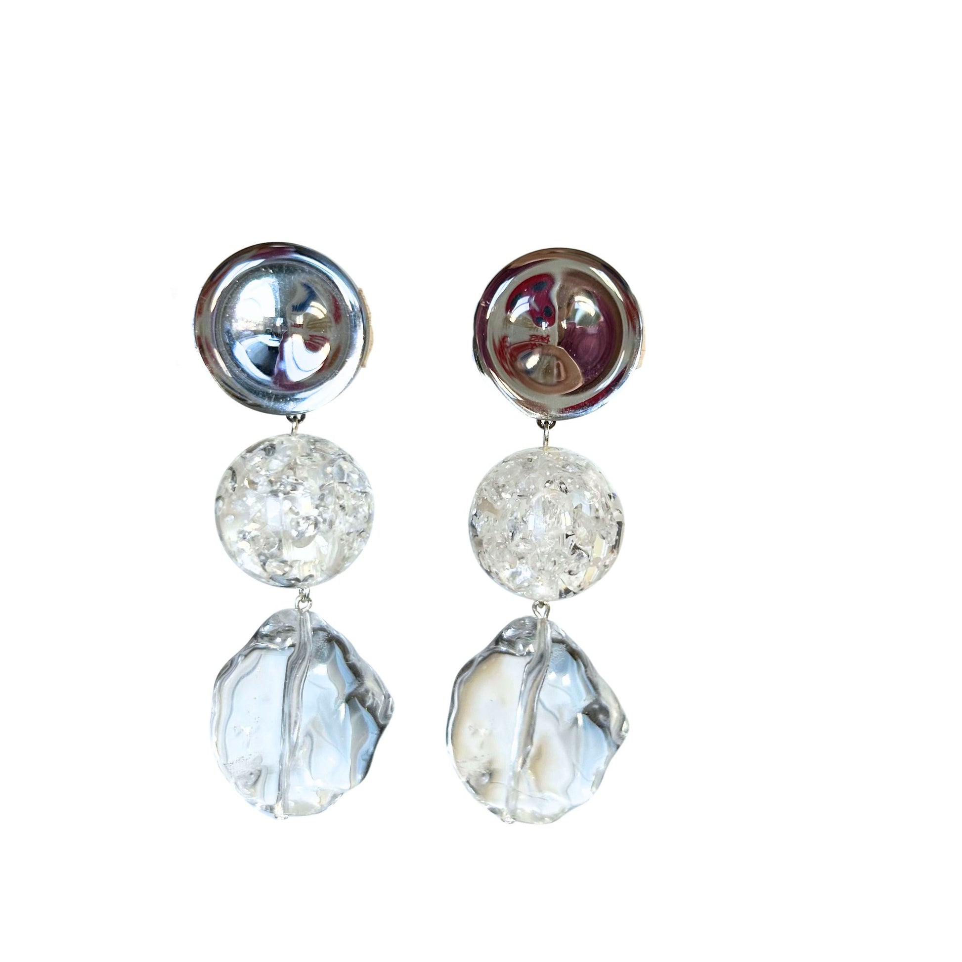 Boucle d'oreilles FRANCINE BRAMLI: GELÉE DOUBLES BLANCHES