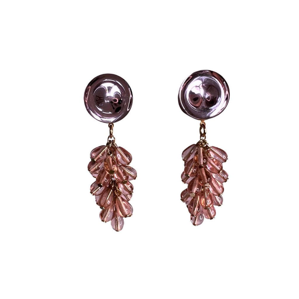 Boucles d'oreilles Francine Bramli: GRAPPE S ROSE PÂLE