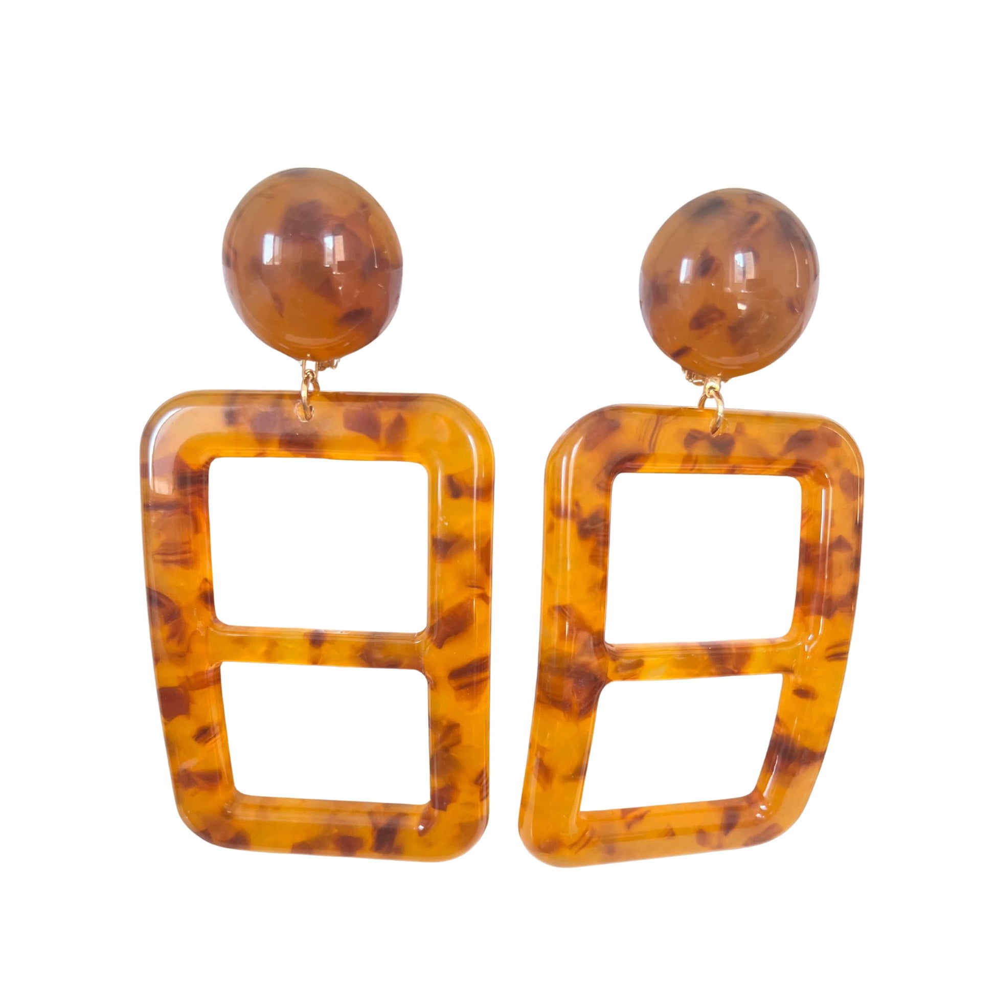 Boucles d'oreilles FRANCINE BRAMLI: PAULINE GRAND MODELE AMBRE