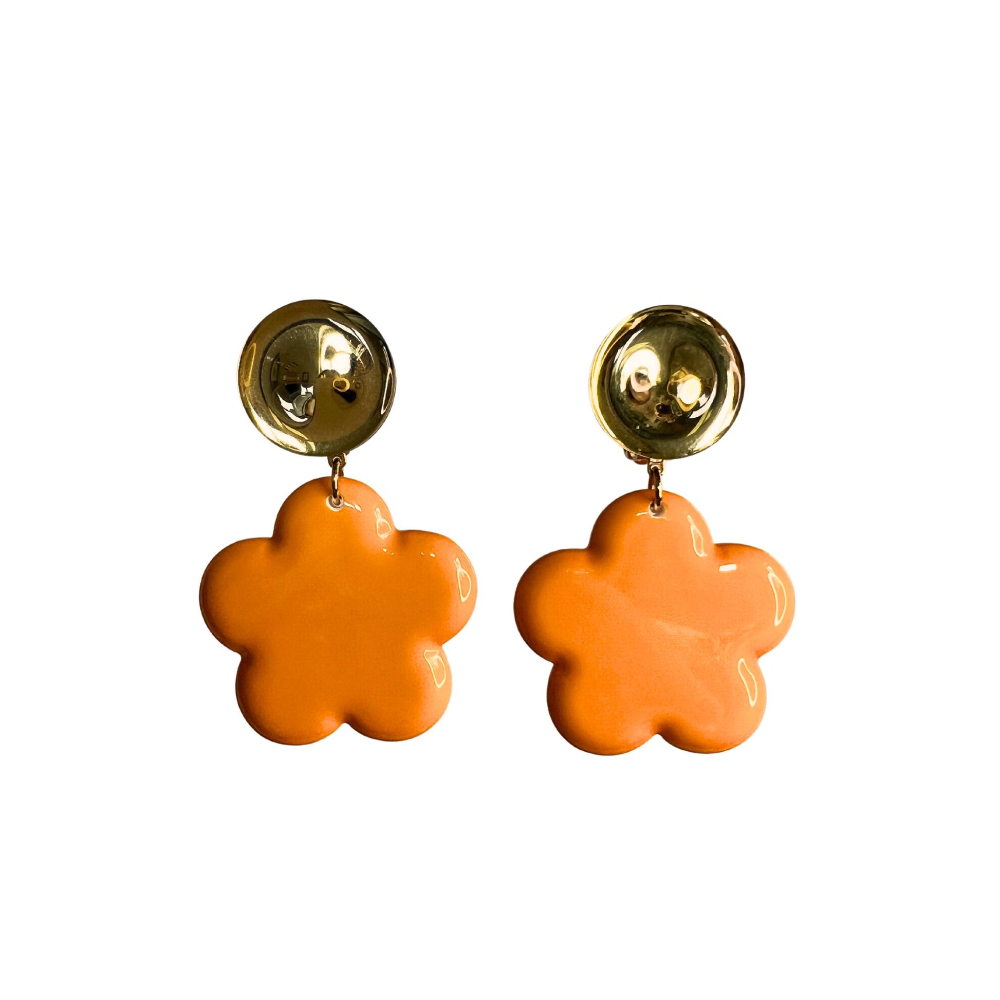 Boucles d'oreilles Francine Bramli: HIBISCUS EN EDITION LIMITÉE FLEUR ORANGE
