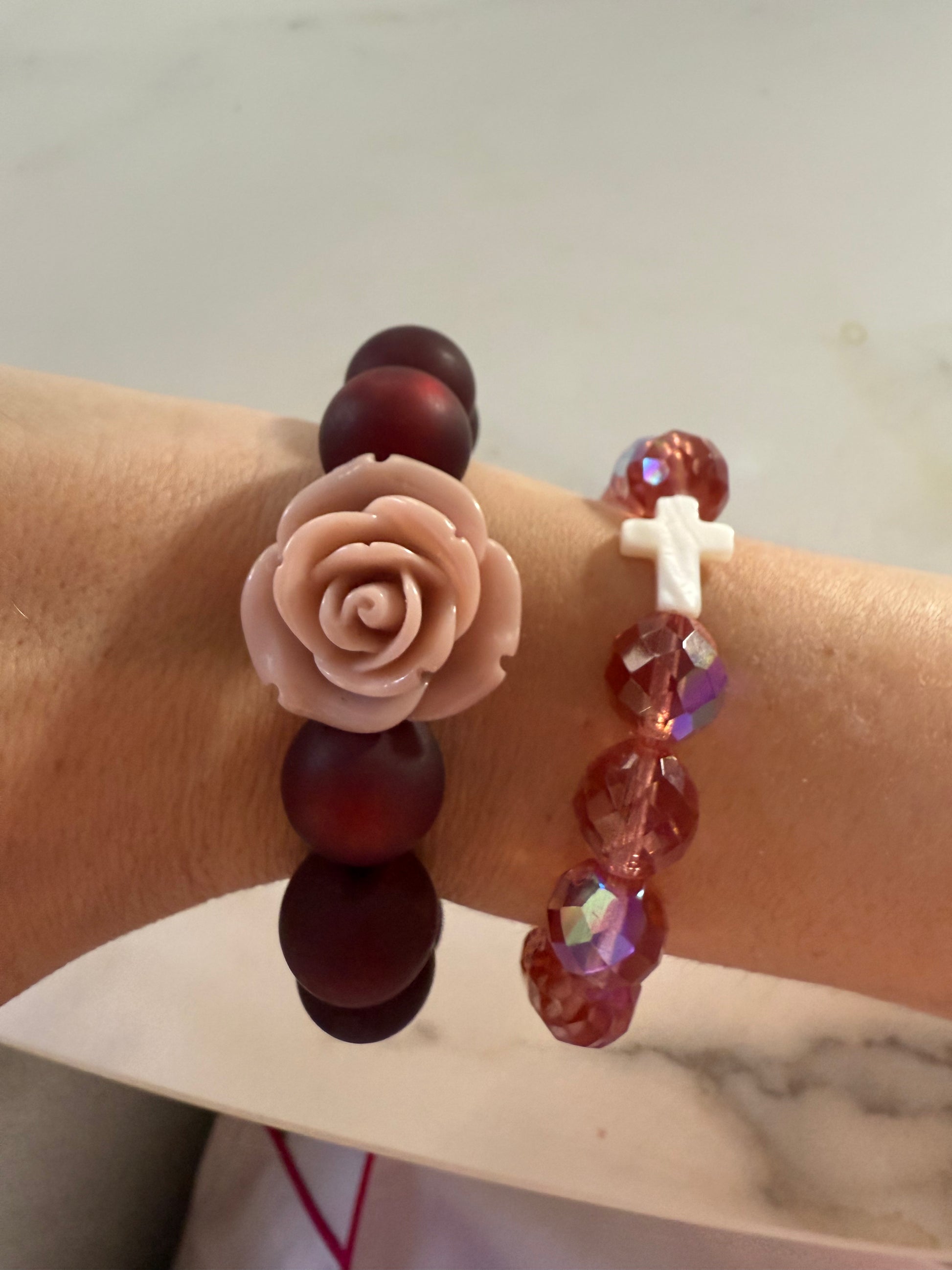 Bracelet Stephy by Gigi: prune et rose
