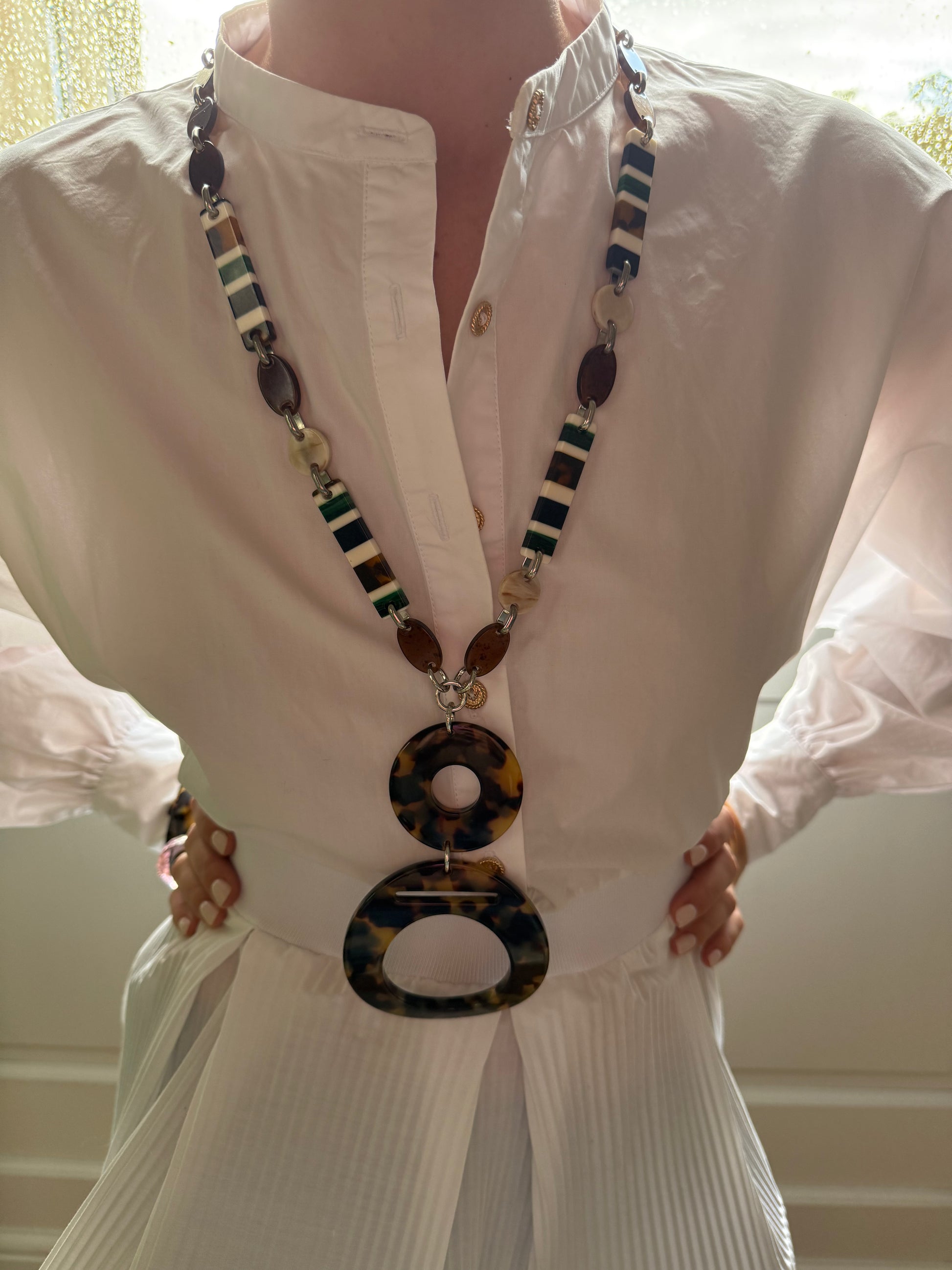 Collier FRANCINE BRAMLI: VERT ET ECAILLE TOKYO