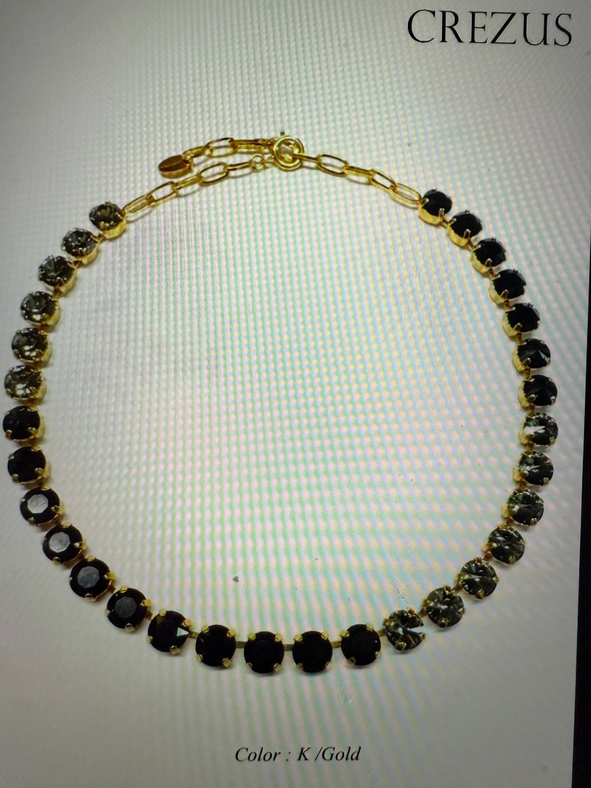 COLLIER CASCADE NOIRE ET GRIS