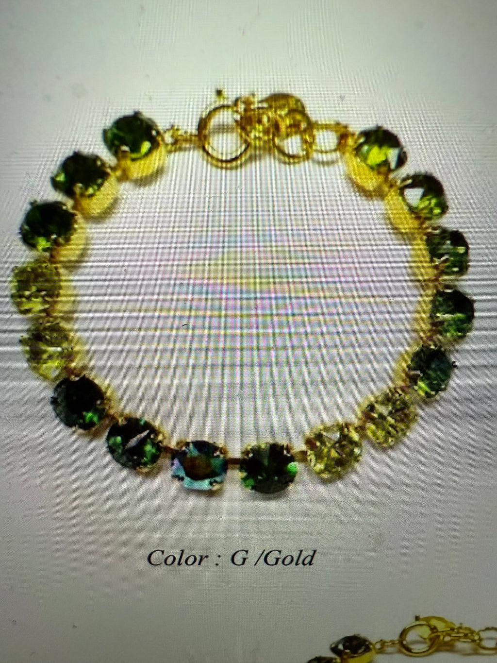 BRACELET CASCADE DE CRISTAUX VERT