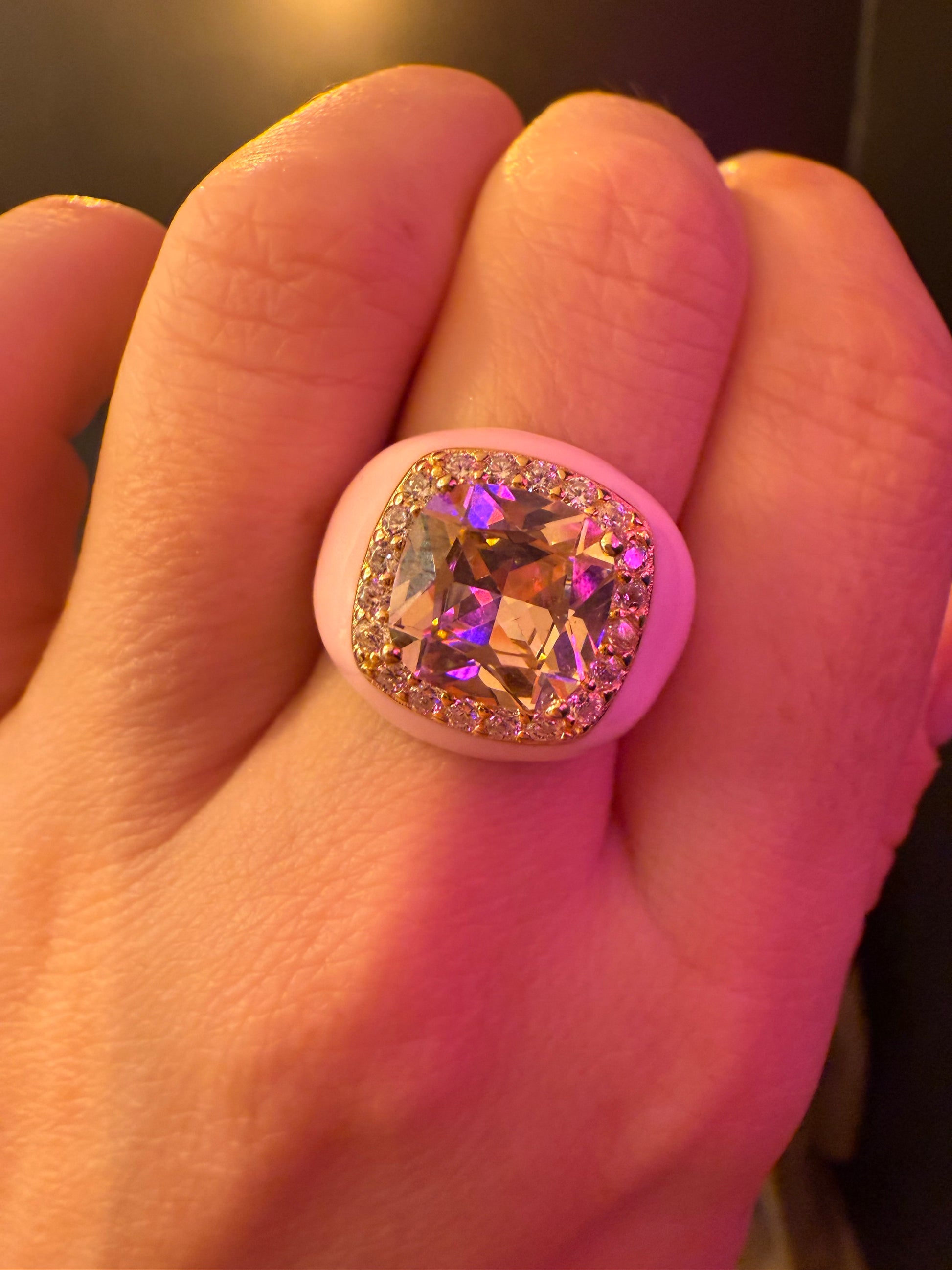 BAGUE ROSE QUARTZ ROSE