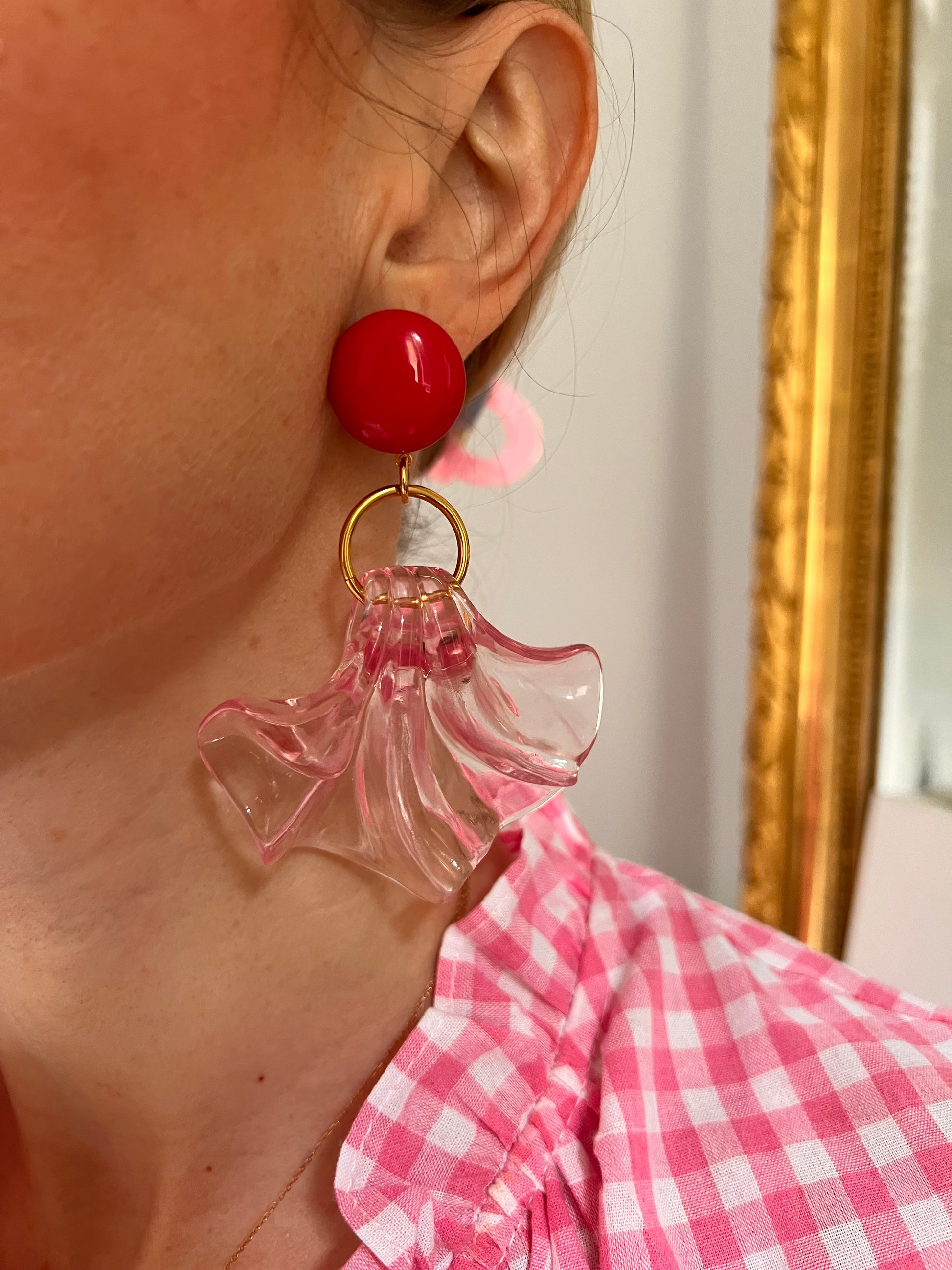 Boucles d'oreilles Francine Bramli: AMELIA EDITION LIMITÉE ROSE