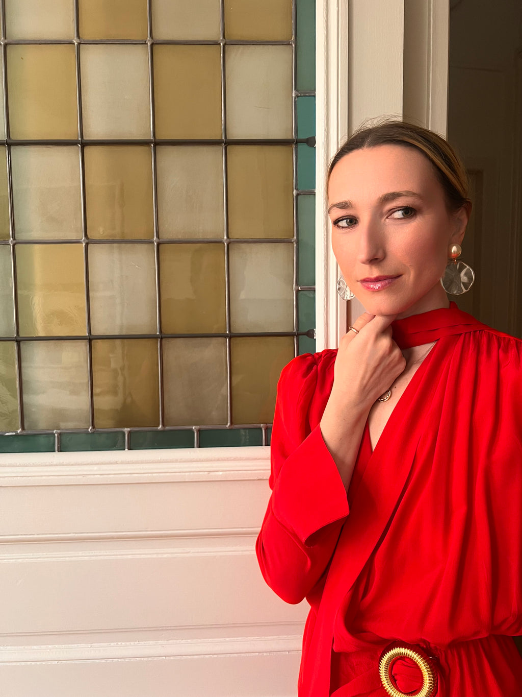 Boucles d'oreilles Francine Bramli: VENUS S PERLE ET TRANPARENTE