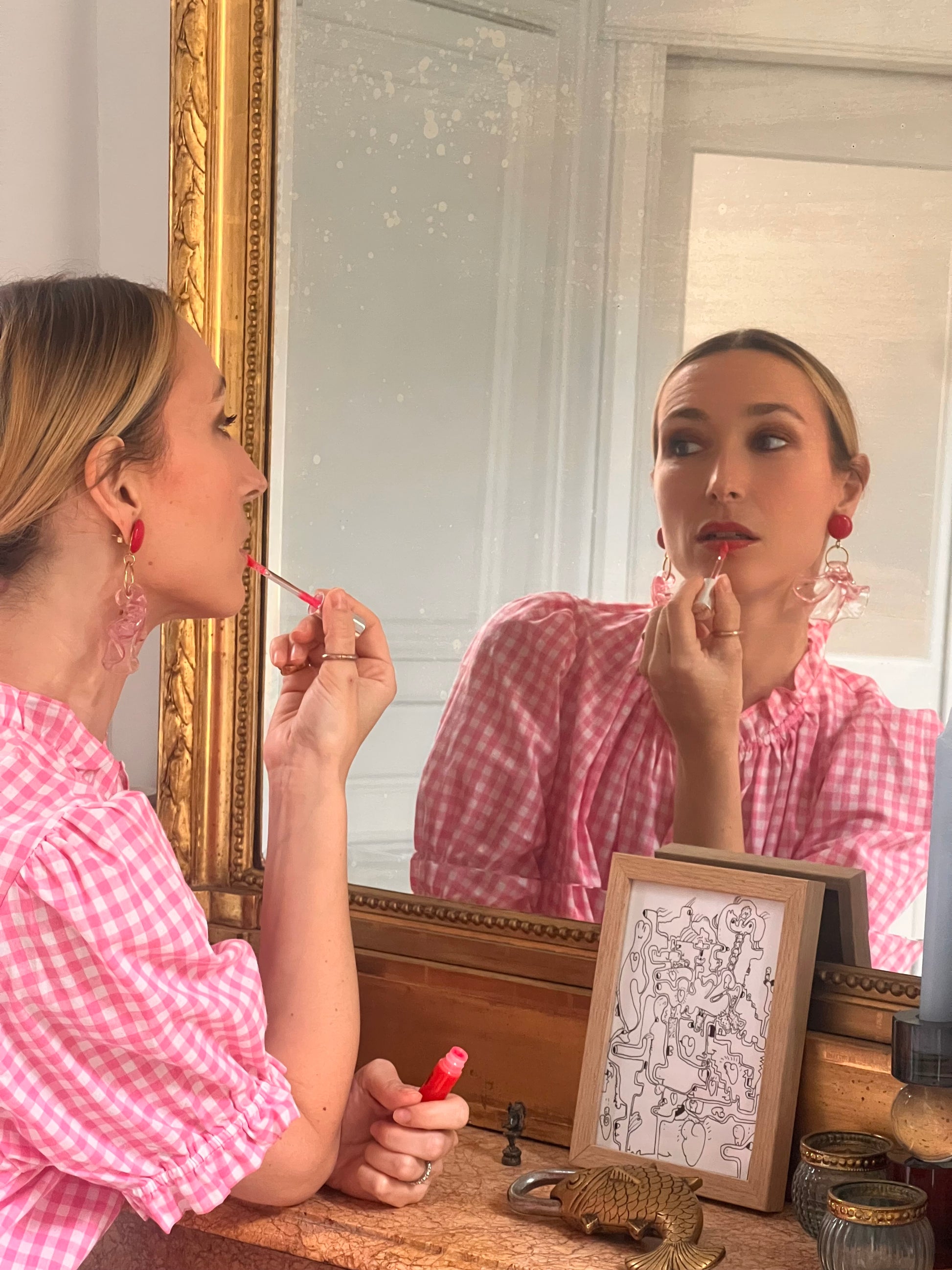 Boucles d'oreilles Francine Bramli: AMELIA EDITION LIMITÉE ROSE