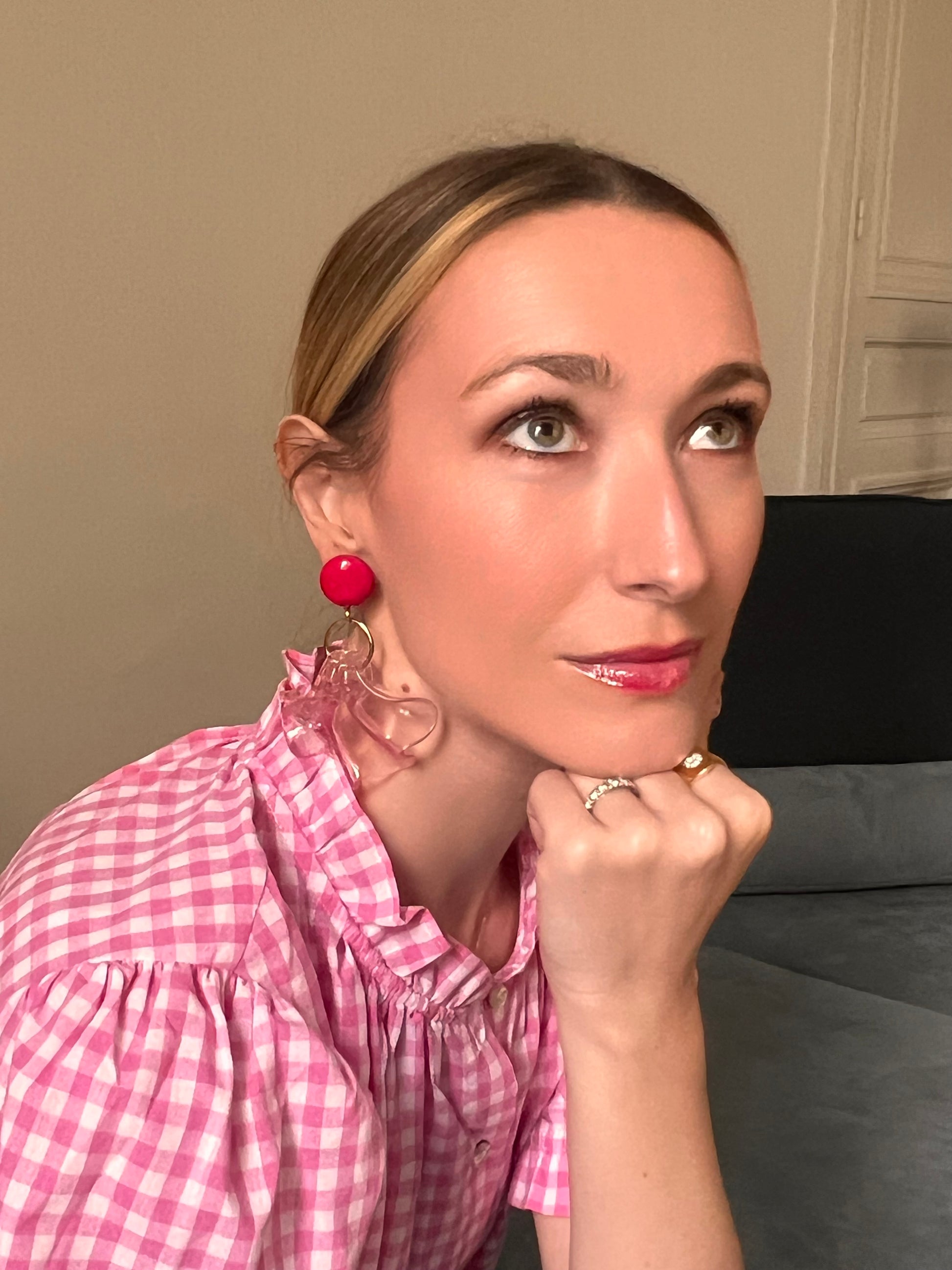 Boucles d'oreilles Francine Bramli: AMELIA EDITION LIMITÉE ROSE