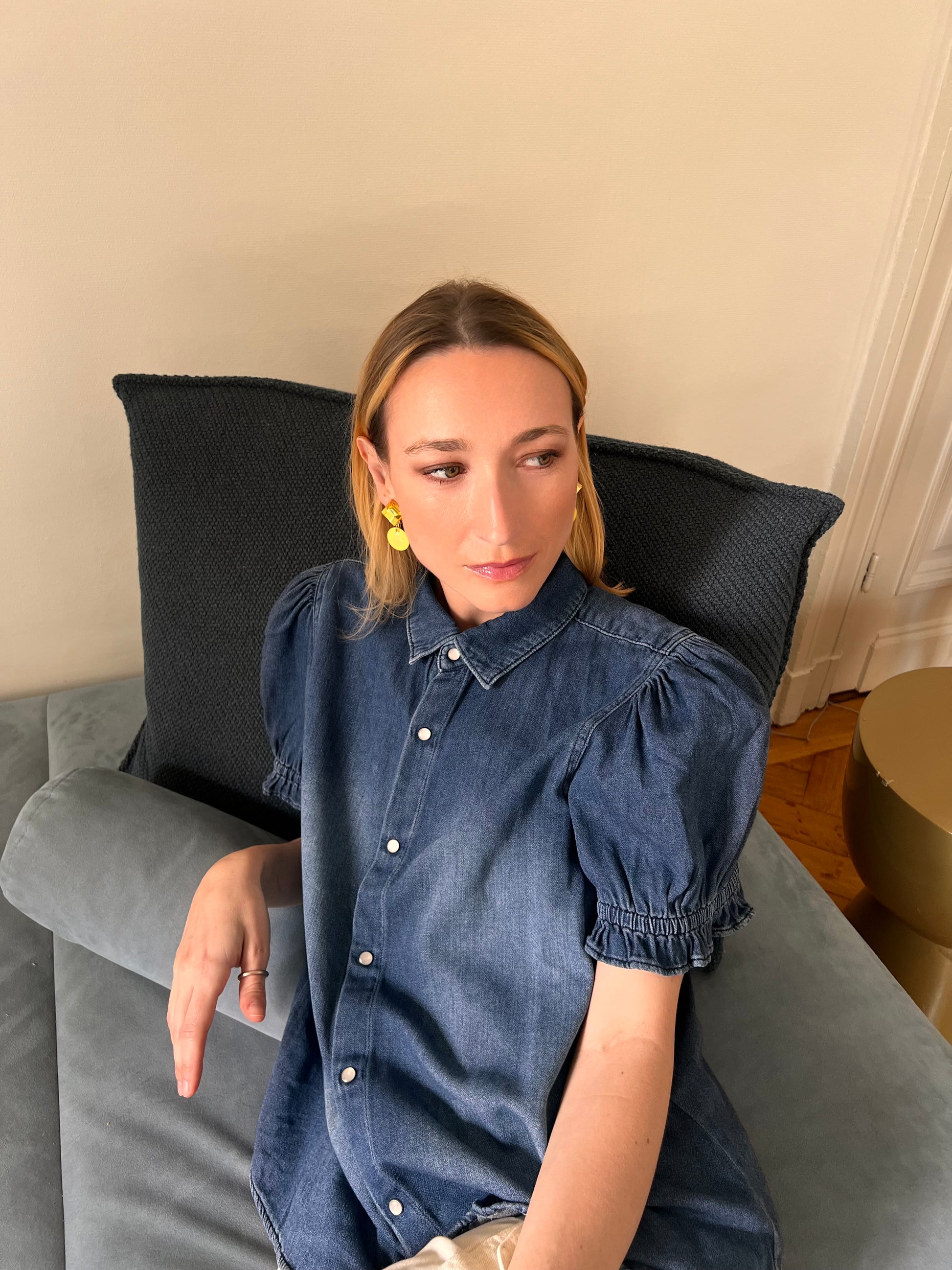 Boucles d'oreilles Francine Bramli: EDITION LIMITÉE  S JAUNE STRASS