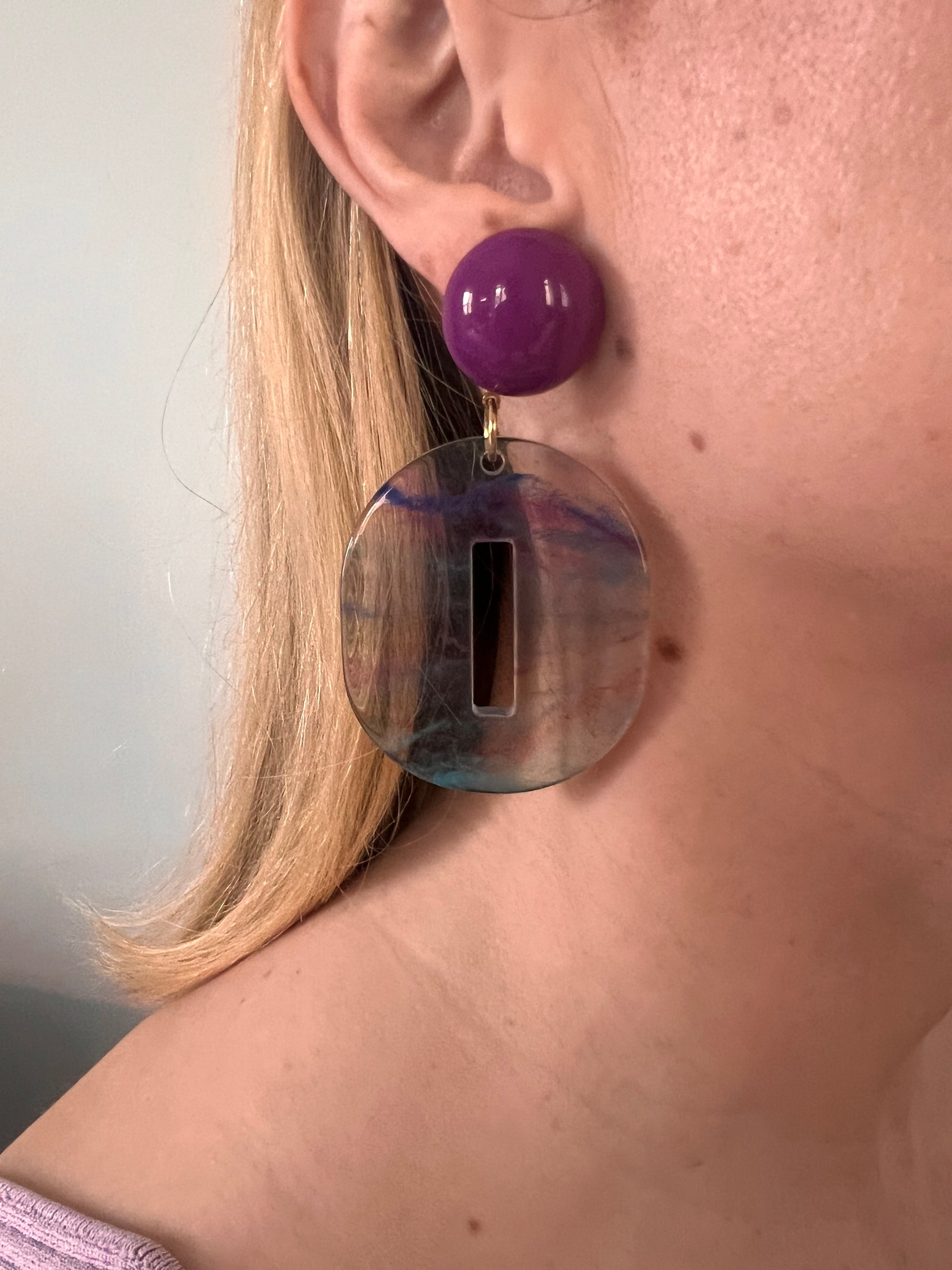 Boucles d'oreilles Francine Bramli: POPPY EDITION LIMITÉE VIOLETTE