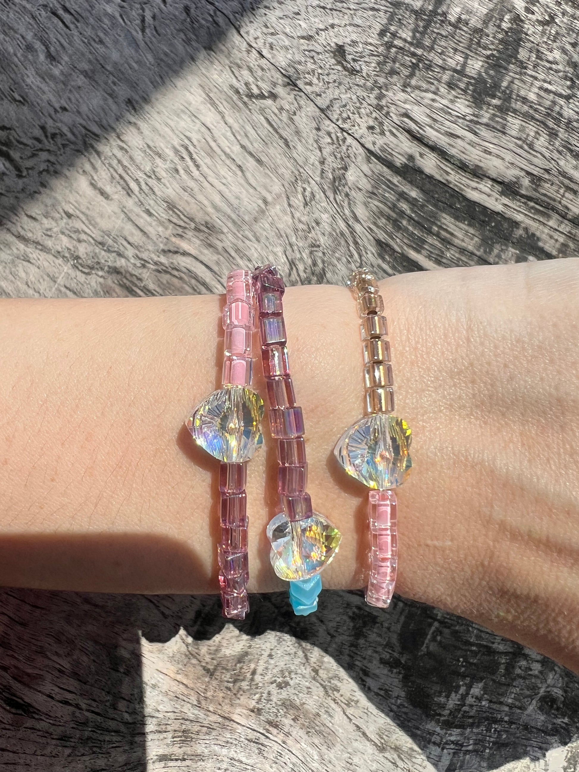 Bracelet Perles "COEUR DE CRISTAL" OLALA GIGI et Strass Swarovski